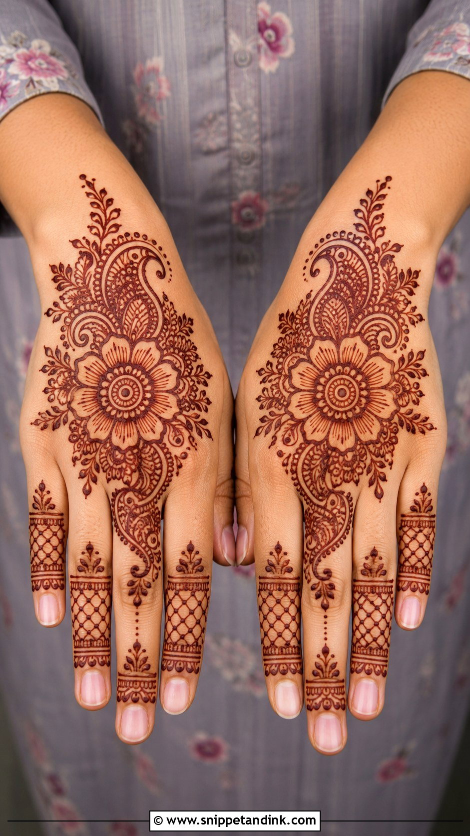 Full Back Hand Simple Mehndi Design - Snippet and Ink - 35 Simple Beautiful Back Hand Mehndi Designs