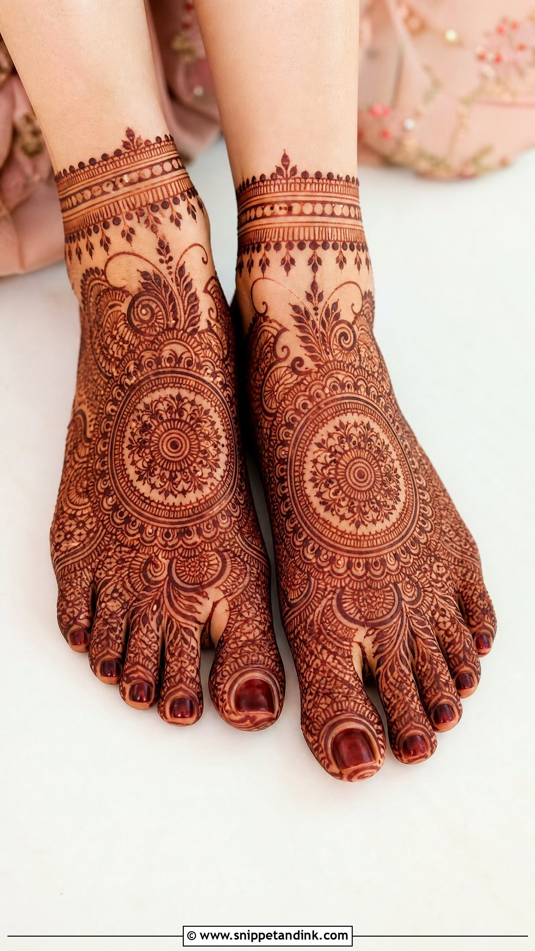 Full Feet Bridal Mehndi Design - Snippet and Ink - 30 Bridal Legs Mehndi Design Ideas