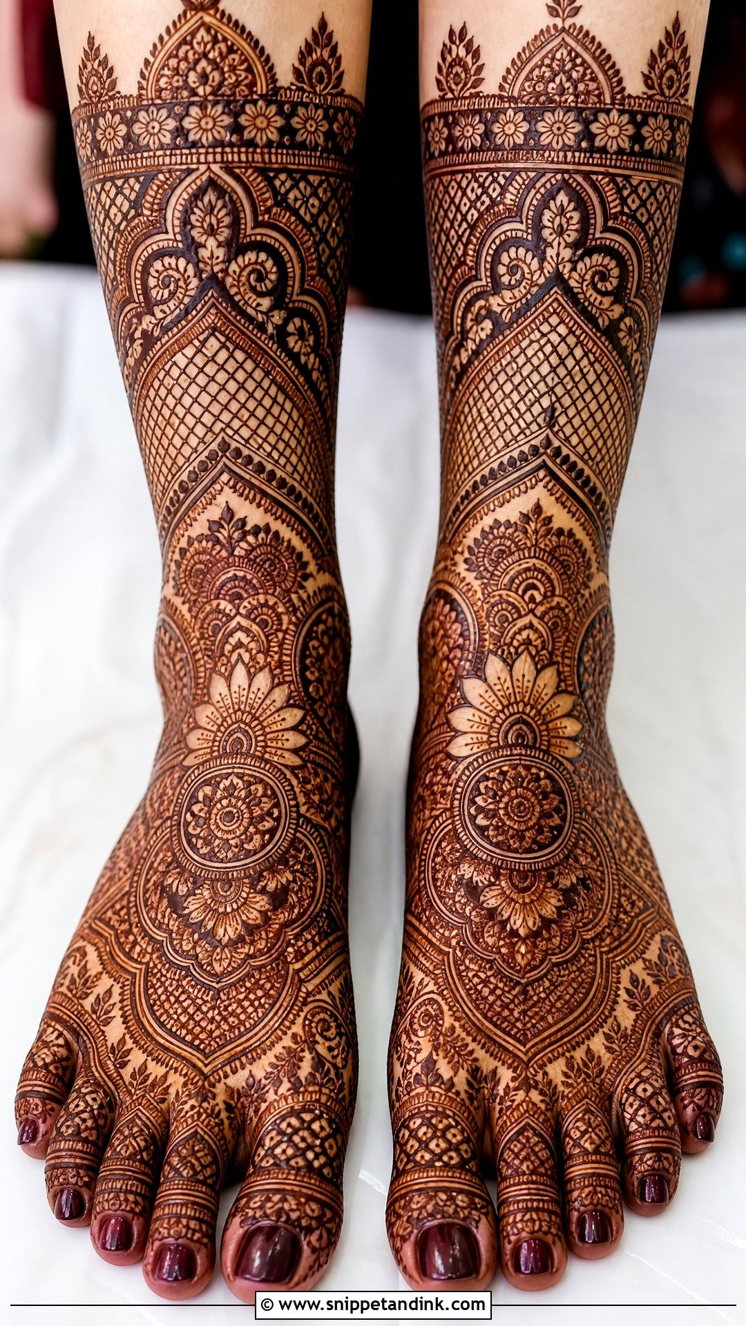 Full Feet Bridal Mehndi Design - Snippet and Ink - 30 Unique Feet Mehndi Designs