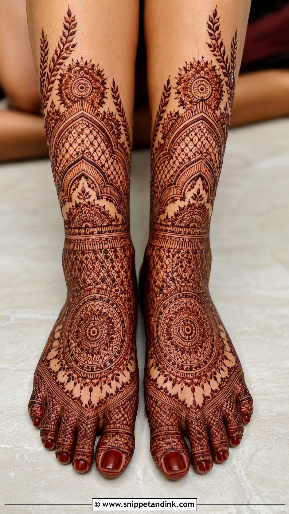 Full Feet Mehndi Design - Snippet and Ink - 35 Feet Mehndi Designs