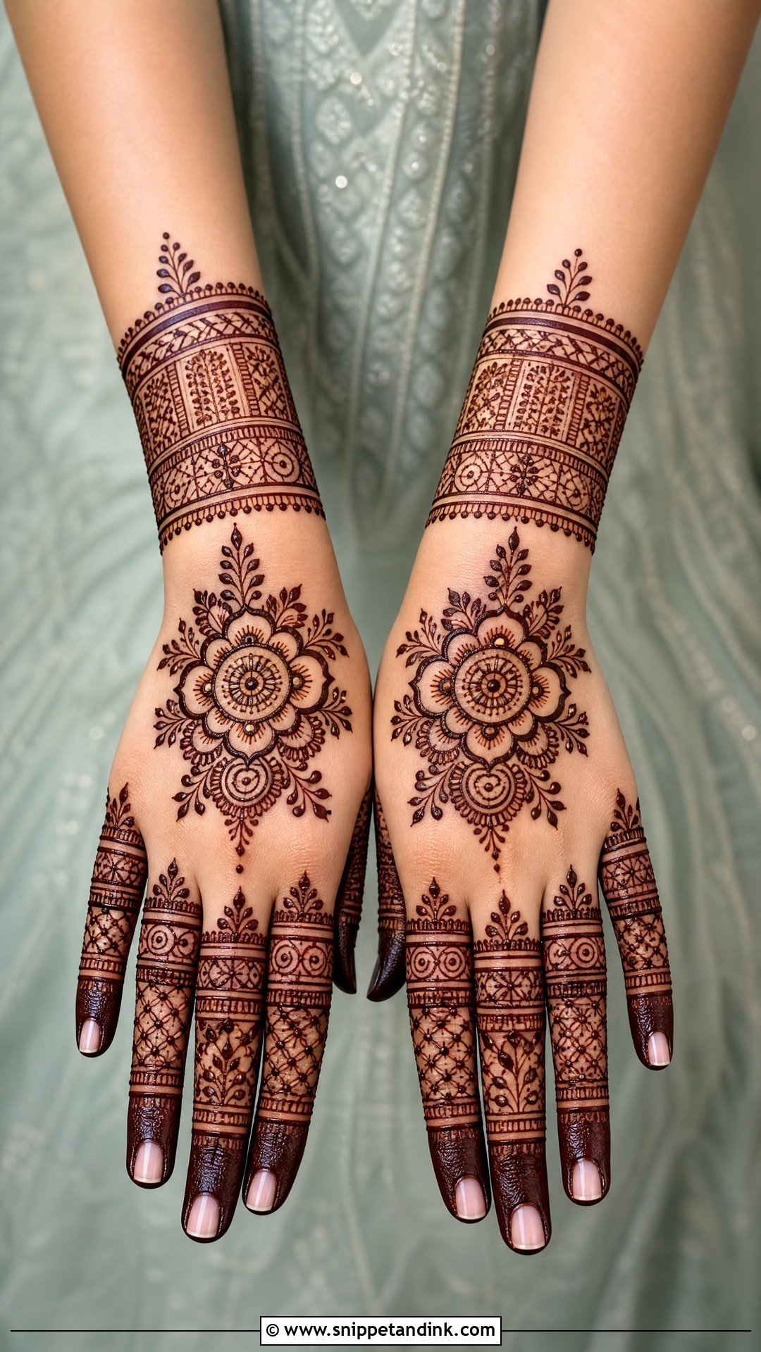 Full Finger Back Bridal Mehndi Design - Snippet and Ink - 25 Back Bridal Mehndi Designs