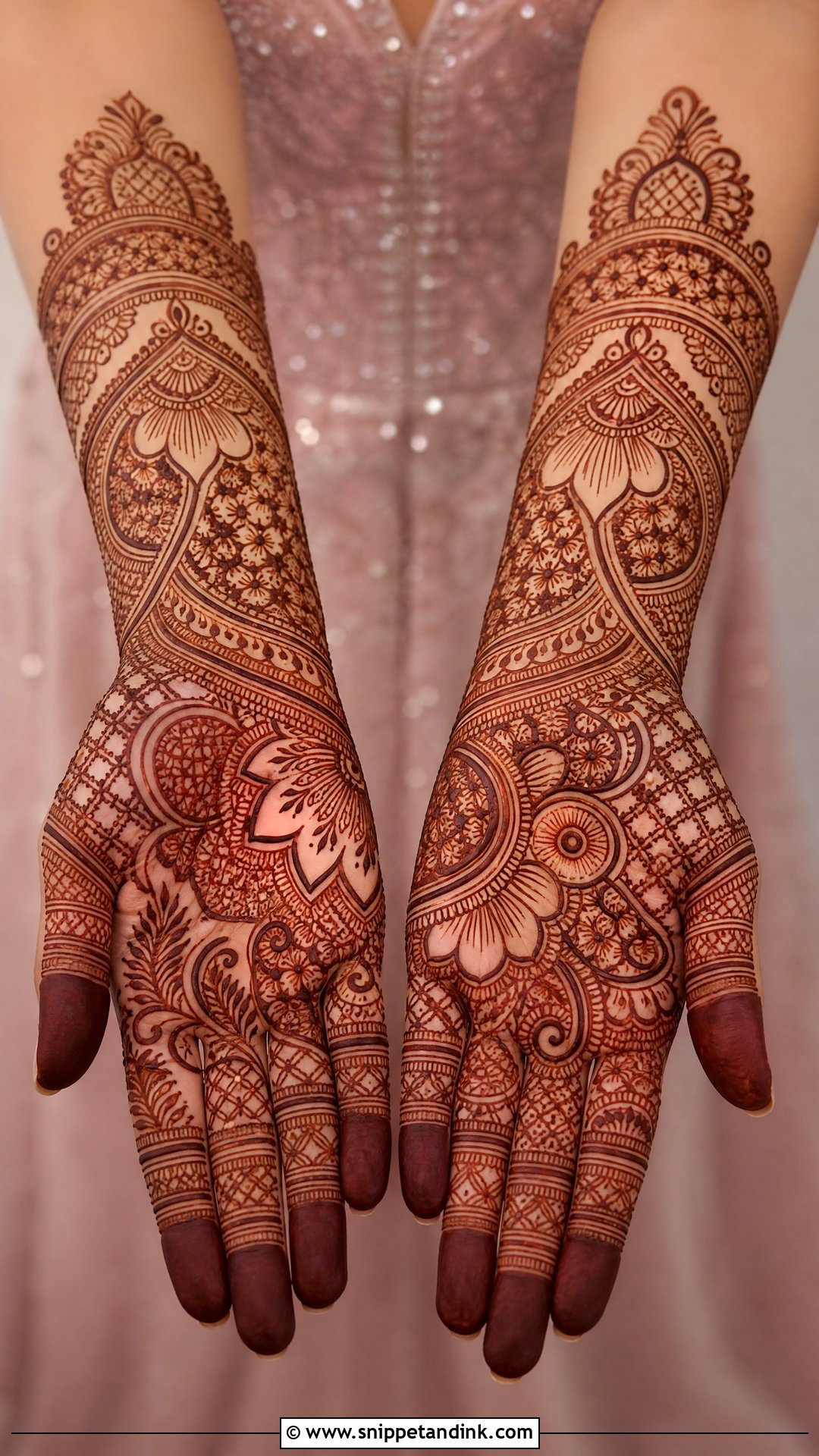 Full Finger Bridal Mehndi Design - Snippet and Ink - 20 Bridal Finger Mehndi Designs