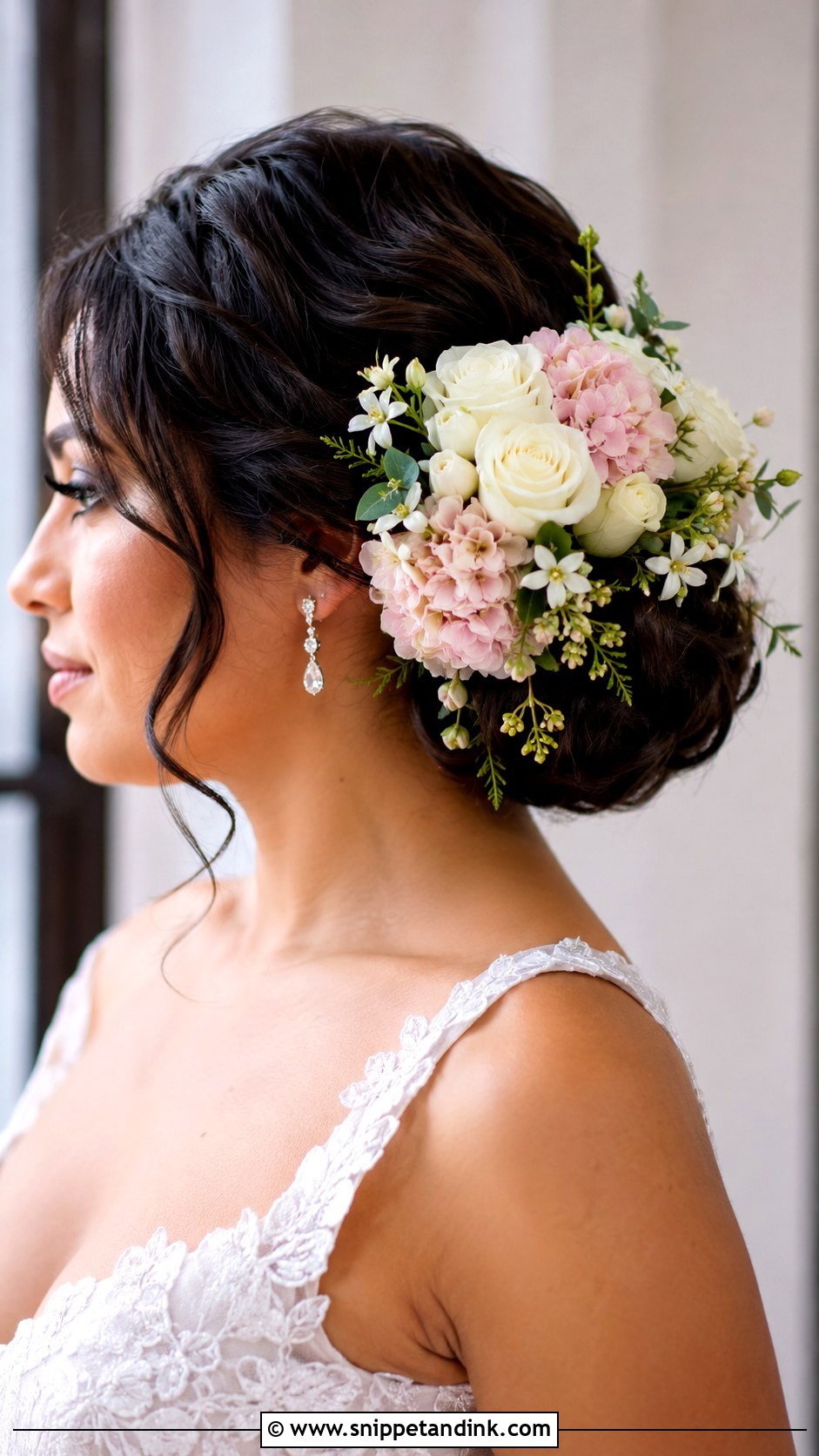 Full Floral Wedding Bun - Snippet and Ink - 15 Wedding Bun with Flowers Ideas