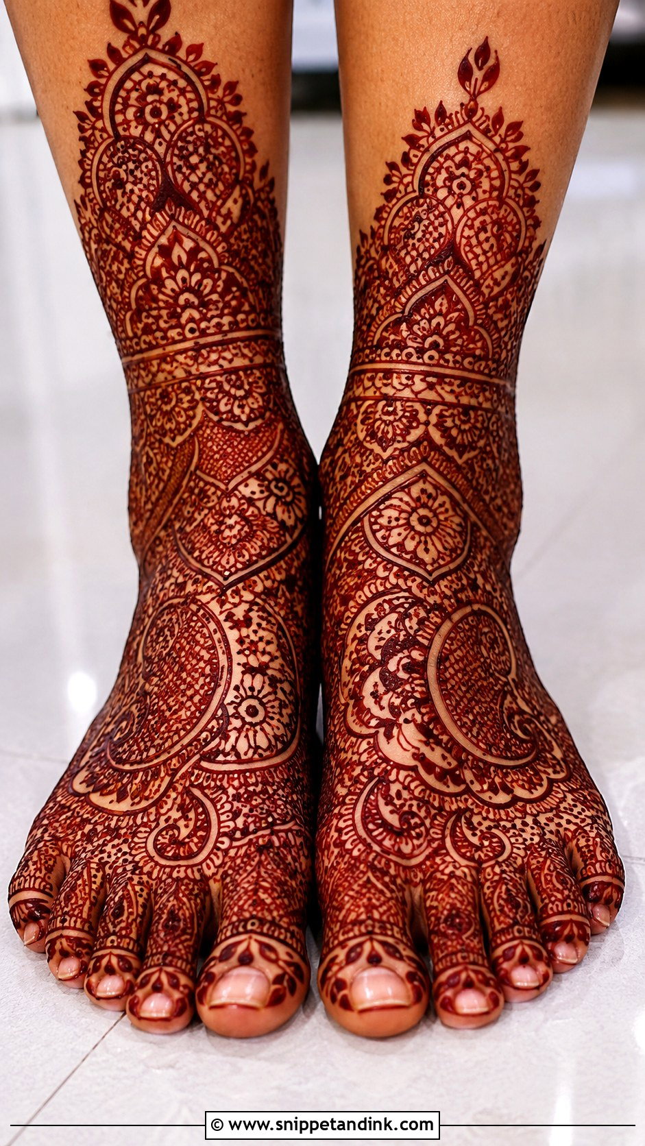 Full Foot Bridal Mehndi Design - Snippet and Ink - 30 Bridal Mehndi Designs for Foot