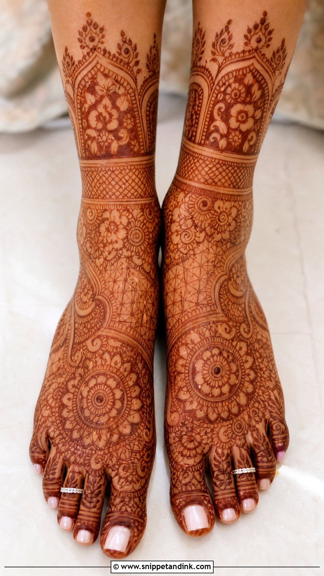 Full Foot Bridal Mehndi Design - Snippet and Ink - 20 Bridal Henna Feet Mehndi Designs