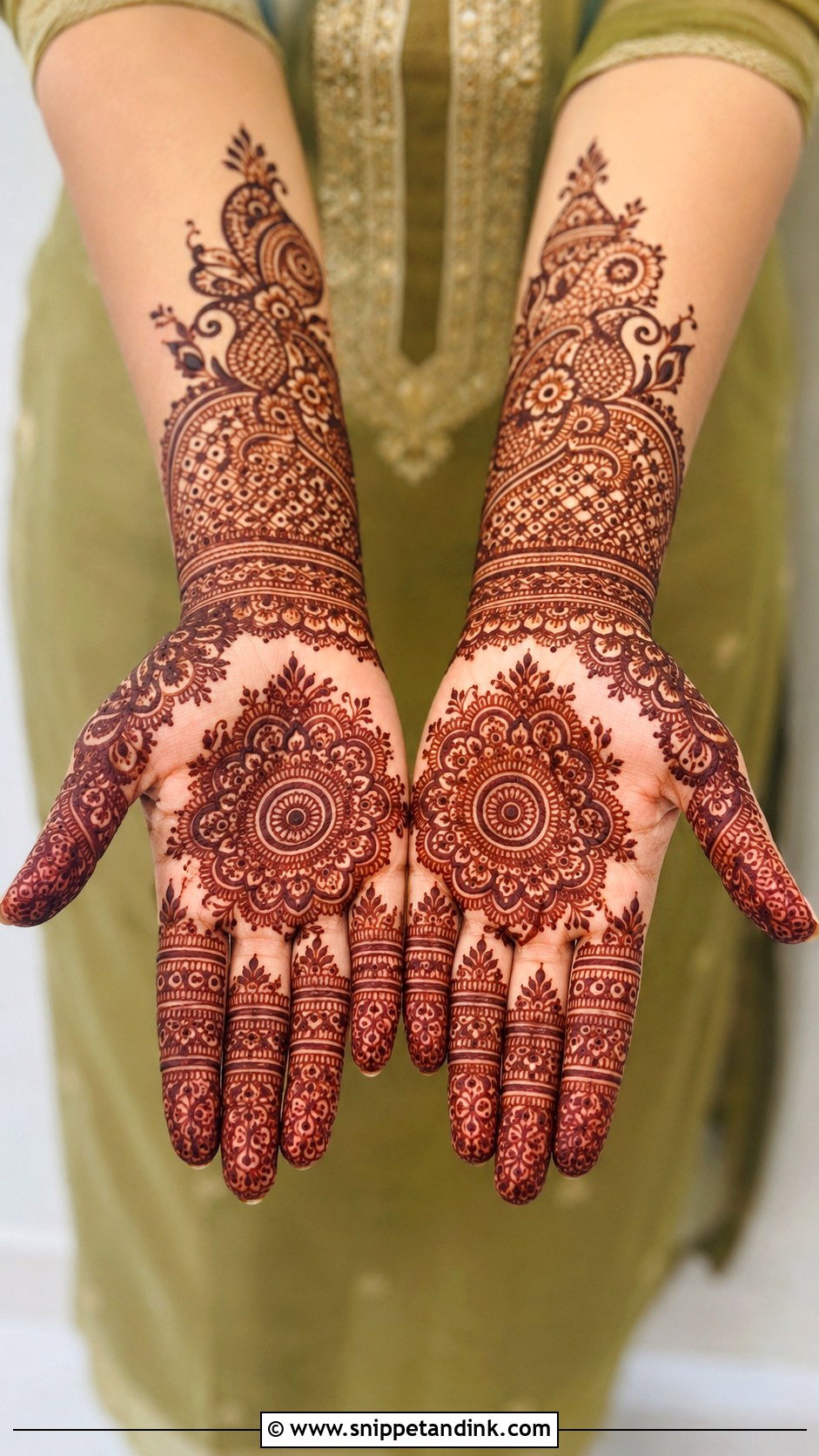 Full Front Hand Mehndi Design - Snippet and Ink - 35 Front Hand Mehndi Designs