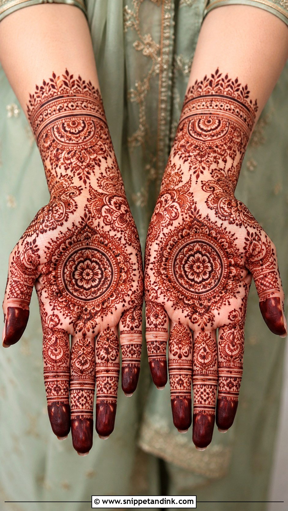 Full Front Hand Mehndi Design - Snippet and Ink - 35 Stylish Front Hand Mehndi Designs
