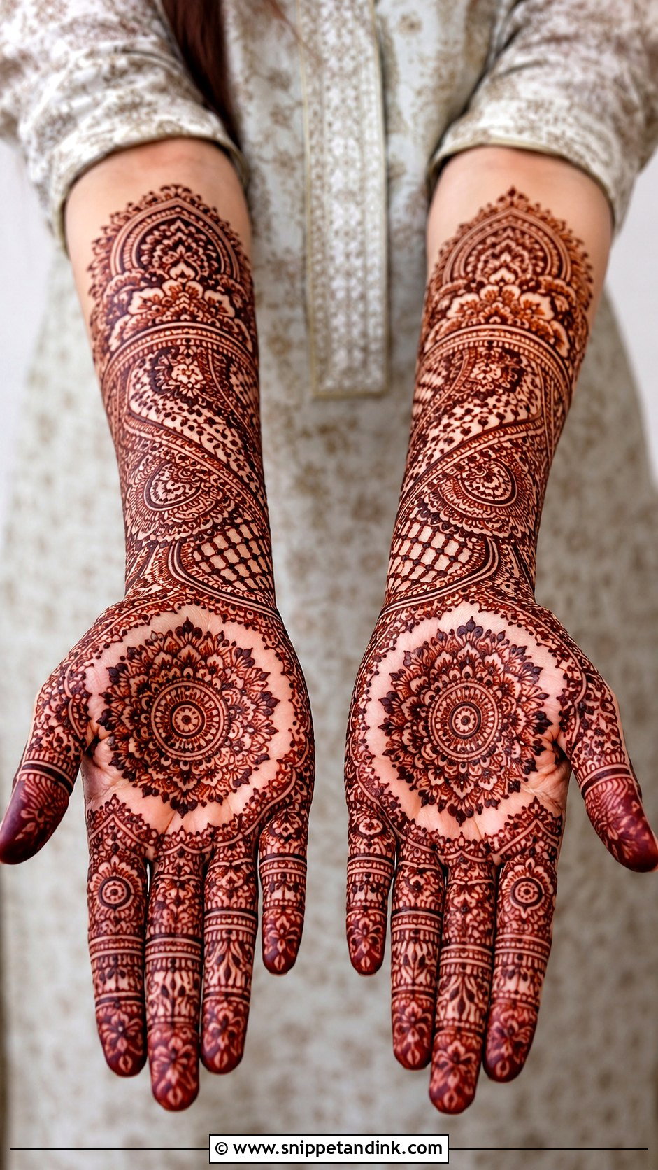 Full Front Hand Mehndi Design - Snippet and Ink - 35 Front Mehndi Design Ideas