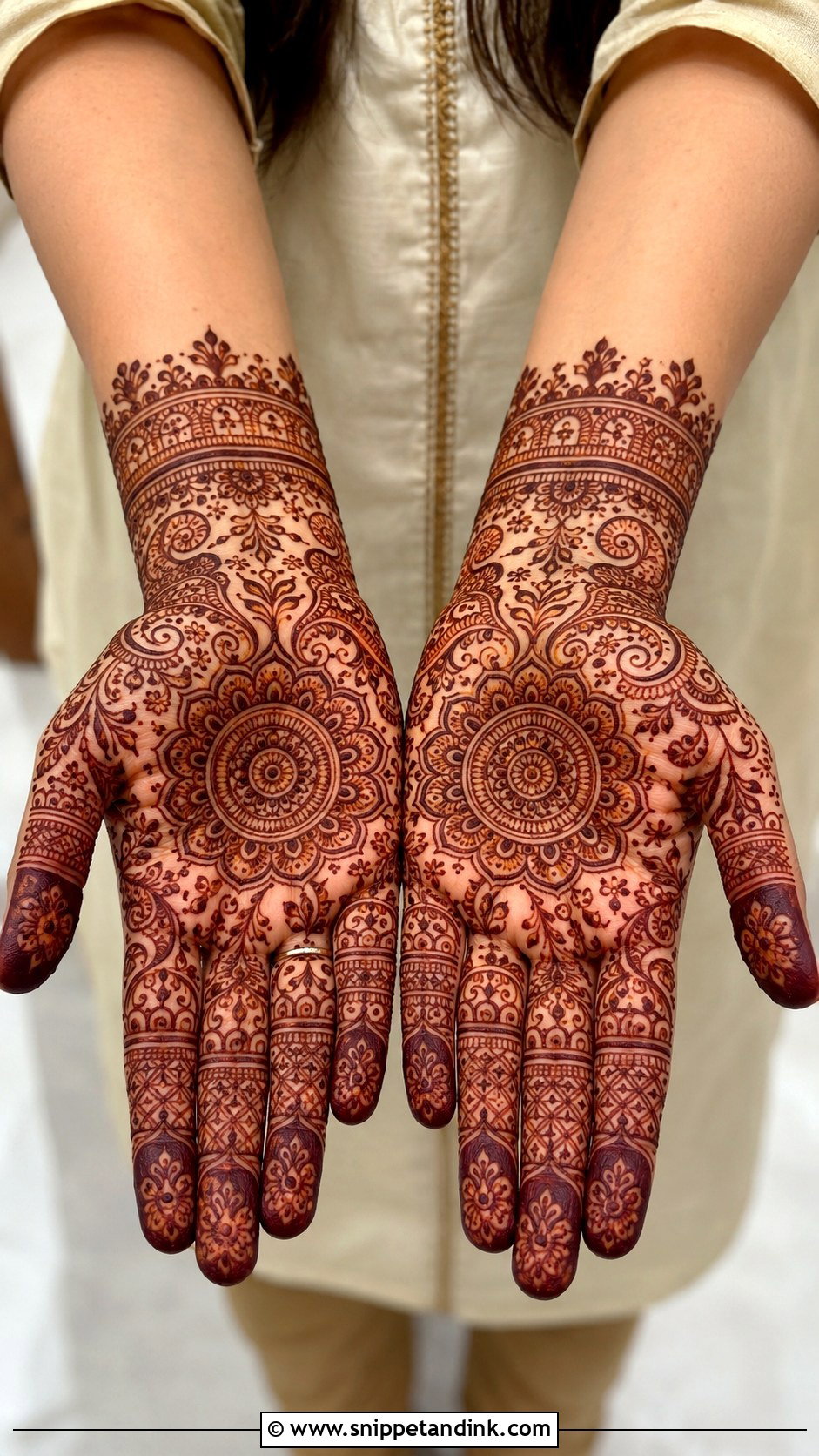 Full Front Hand Mehndi Design - Snippet and Ink - 35 Front Hand Mehndi Design Ideas