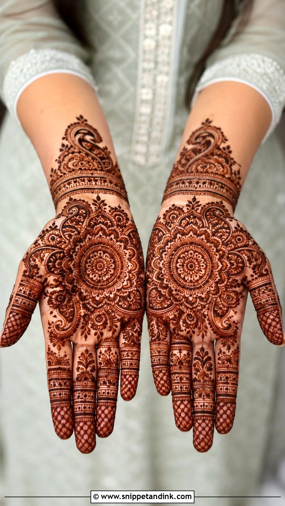Full Front Hand Mehndi Design - Snippet and Ink - 35 Modern Front Hand Mehndi Designs