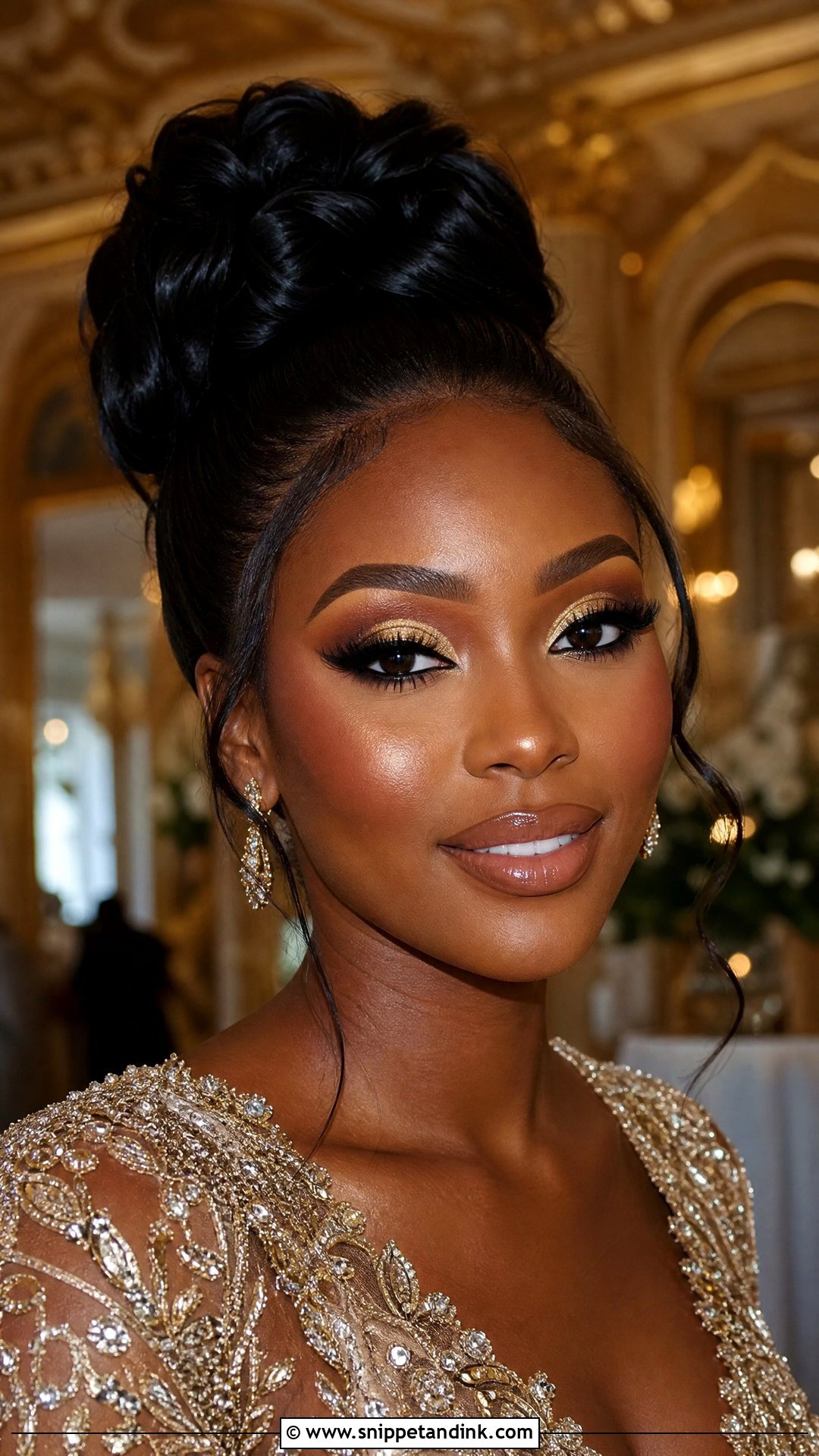 Full Glam Black Bride Makeup - Snippet and Ink - 20 Black Wedding Makeup Ideas