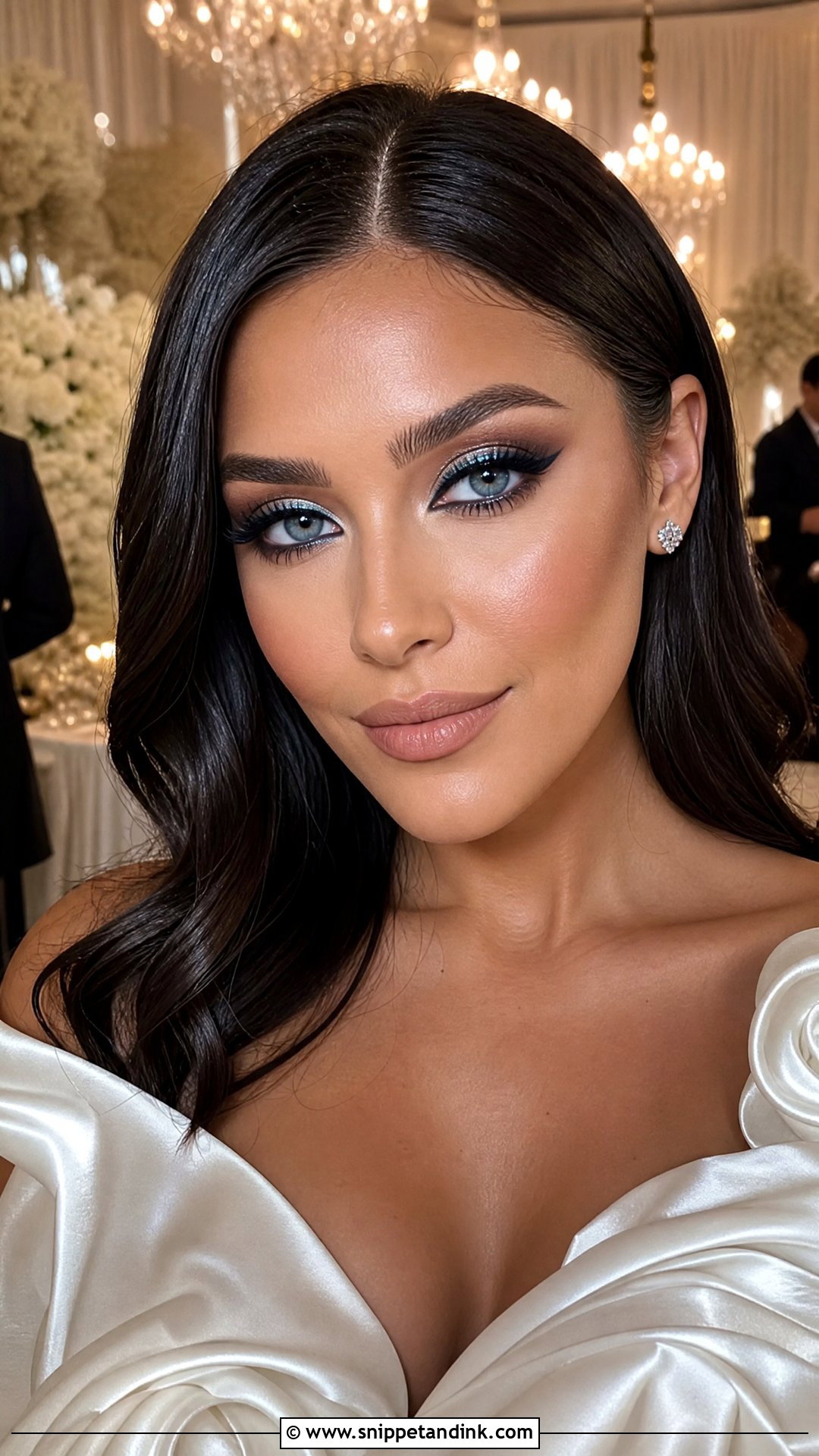 Full Glam Blue Eye Wedding Makeup - Snippet and Ink - 20 Blue Eye Wedding Makeup Ideas