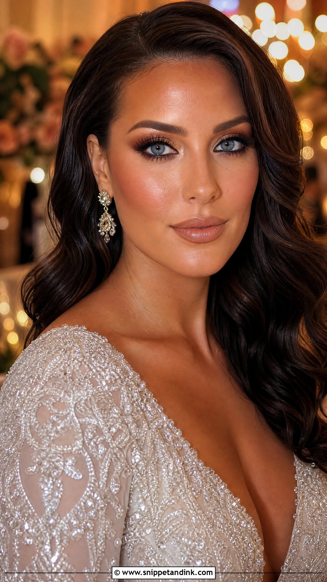 Full Glam Bridal Makeup For Blue Eyes - Snippet and Ink - 20 Blue Eye Bridal Makeup Ideas