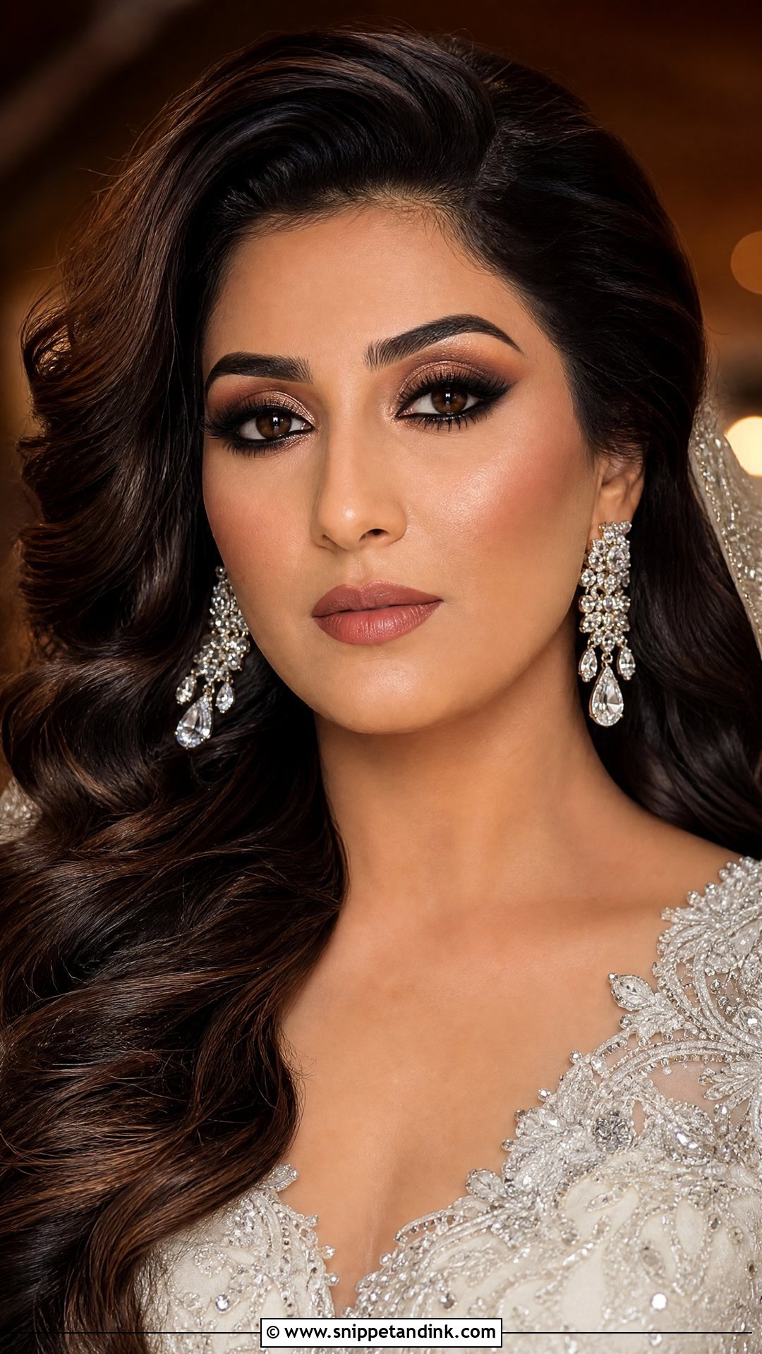 Full Glam Bridal Makeup For Brown Eyes - Snippet and Ink - 35 Elegant Bridal Makeup for Brown Eyes