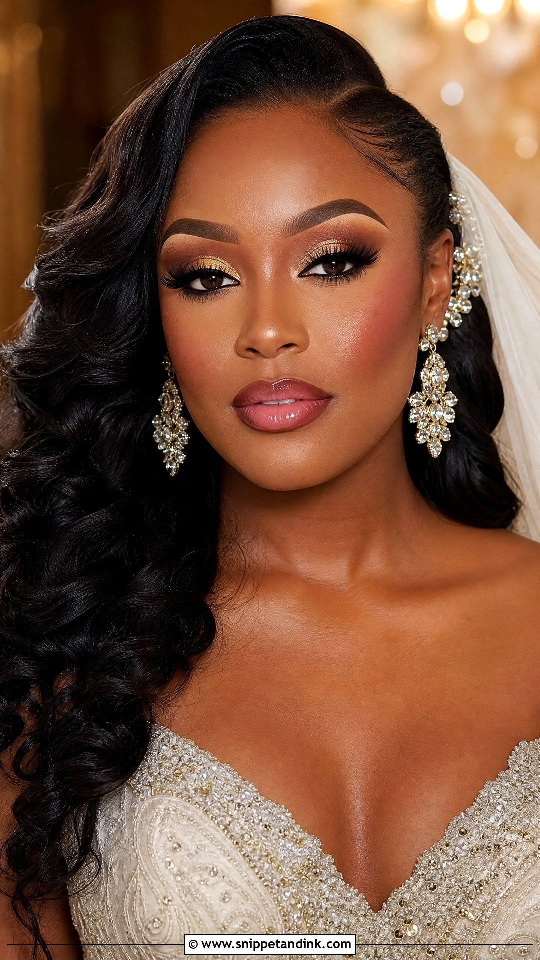 Full Glam Bridal Makeup For Dark Skin - Snippet and Ink - 20 Dark Skin Bridal Makeup Ideas