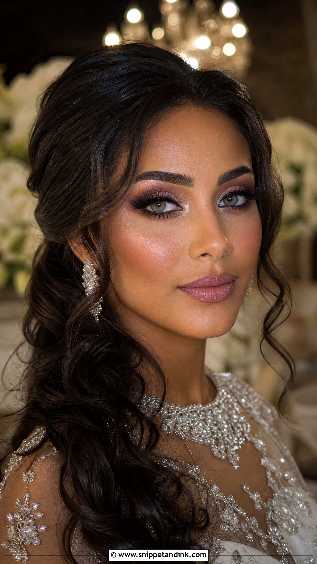 Full Glam Bridal Makeup For Green Eyes Brunette - Snippet and Ink - 25 Bridal Makeup for Green Eyes Brunette