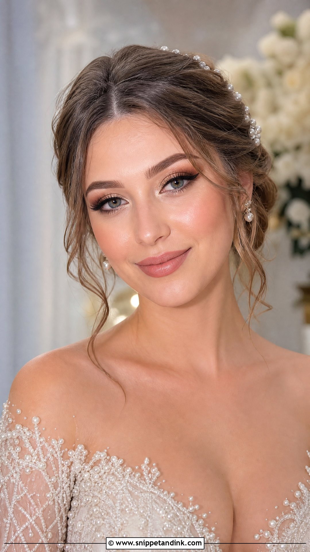 Full Glam Bridal Makeup With Champagne Shimmer - Snippet and Ink - 25 Full Glam Bridal Makeup Ideas