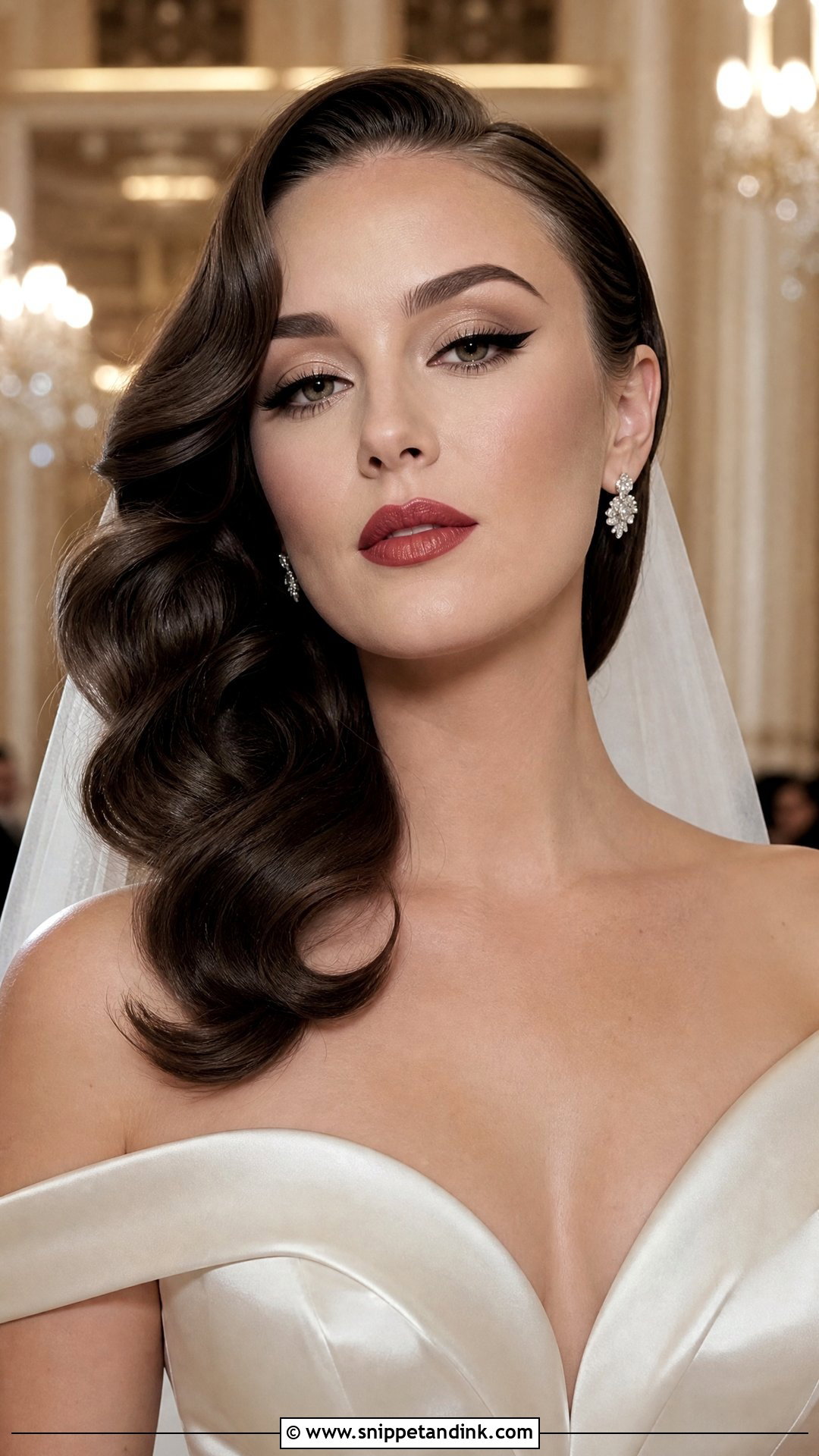 Full Glam Bridal Makeup With Classic Hollywood Makeup - Snippet and Ink - 20 Full Glam Makeup Looks Wedding