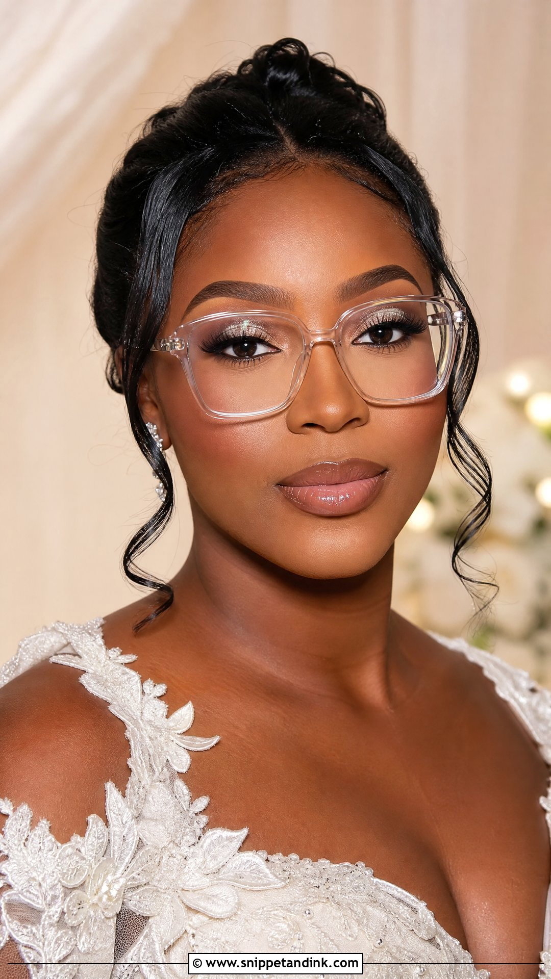 Full Glam Bridal Makeup With Glasses - Snippet and Ink - 20 Bridal Makeup with Glasses