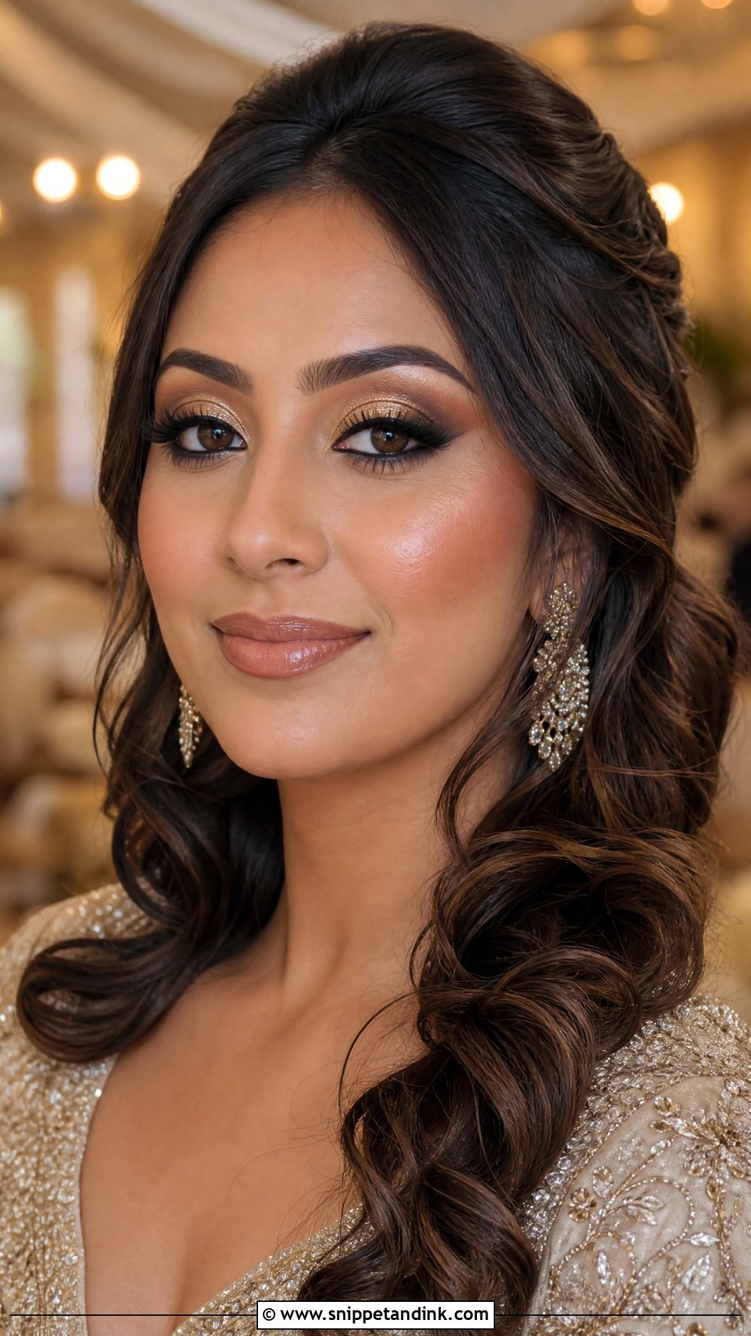 Full Glam Bridal Makeup With Gold Eyeshadow - Snippet and Ink - 20 Full Glam Makeup Looks Wedding