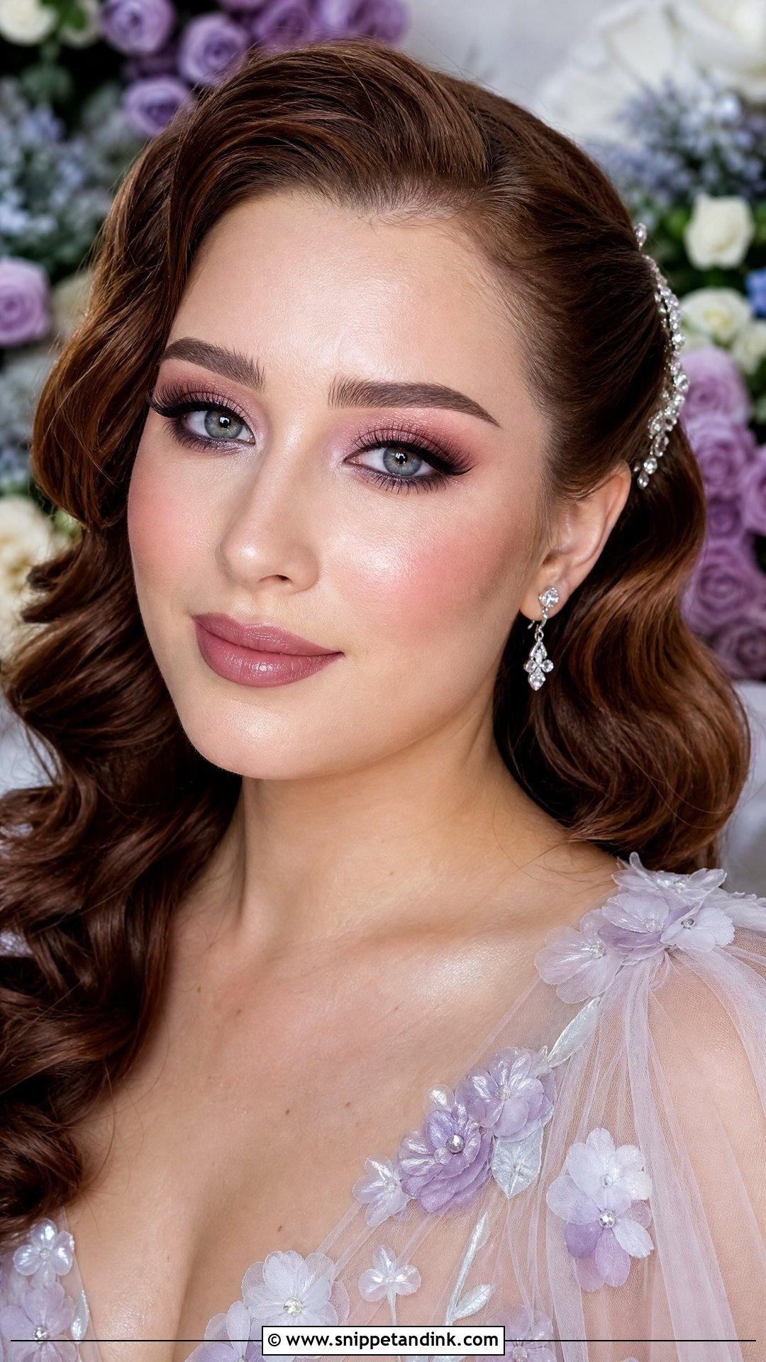 Full Glam Bridal Makeup With Mauve Eyeshadow - Snippet and Ink - 25 Full Glam Bridal Makeup Ideas