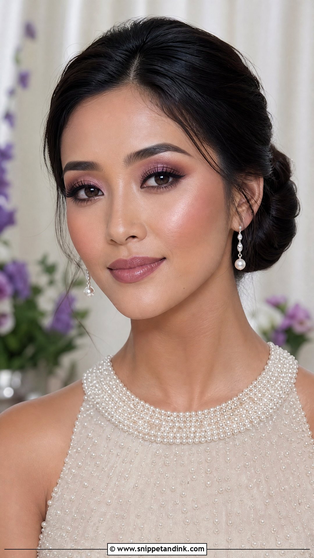 Full Glam Bridal Makeup With Mauve Tones - Snippet and Ink - 20 Full Glam Makeup Looks Wedding