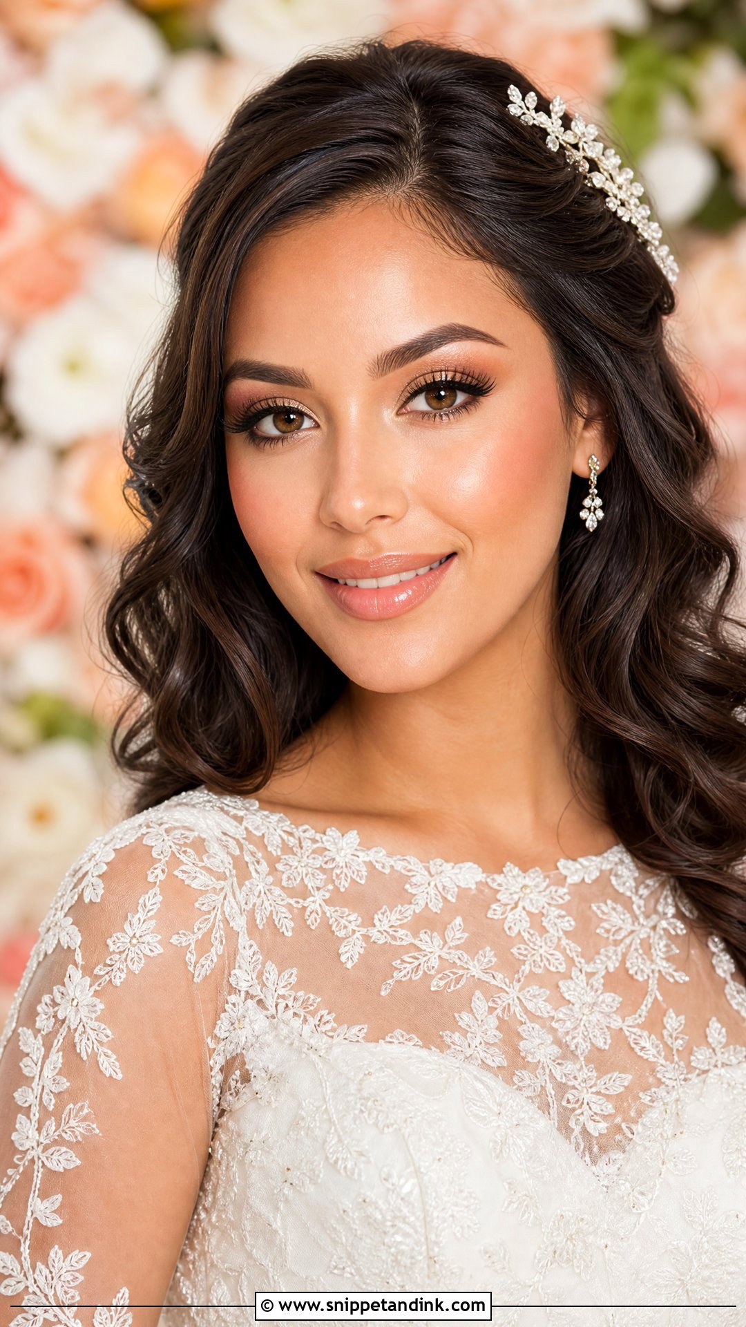 Full Glam Bridal Makeup With Peach Blush - Snippet and Ink - 25 Full Glam Bridal Makeup Ideas