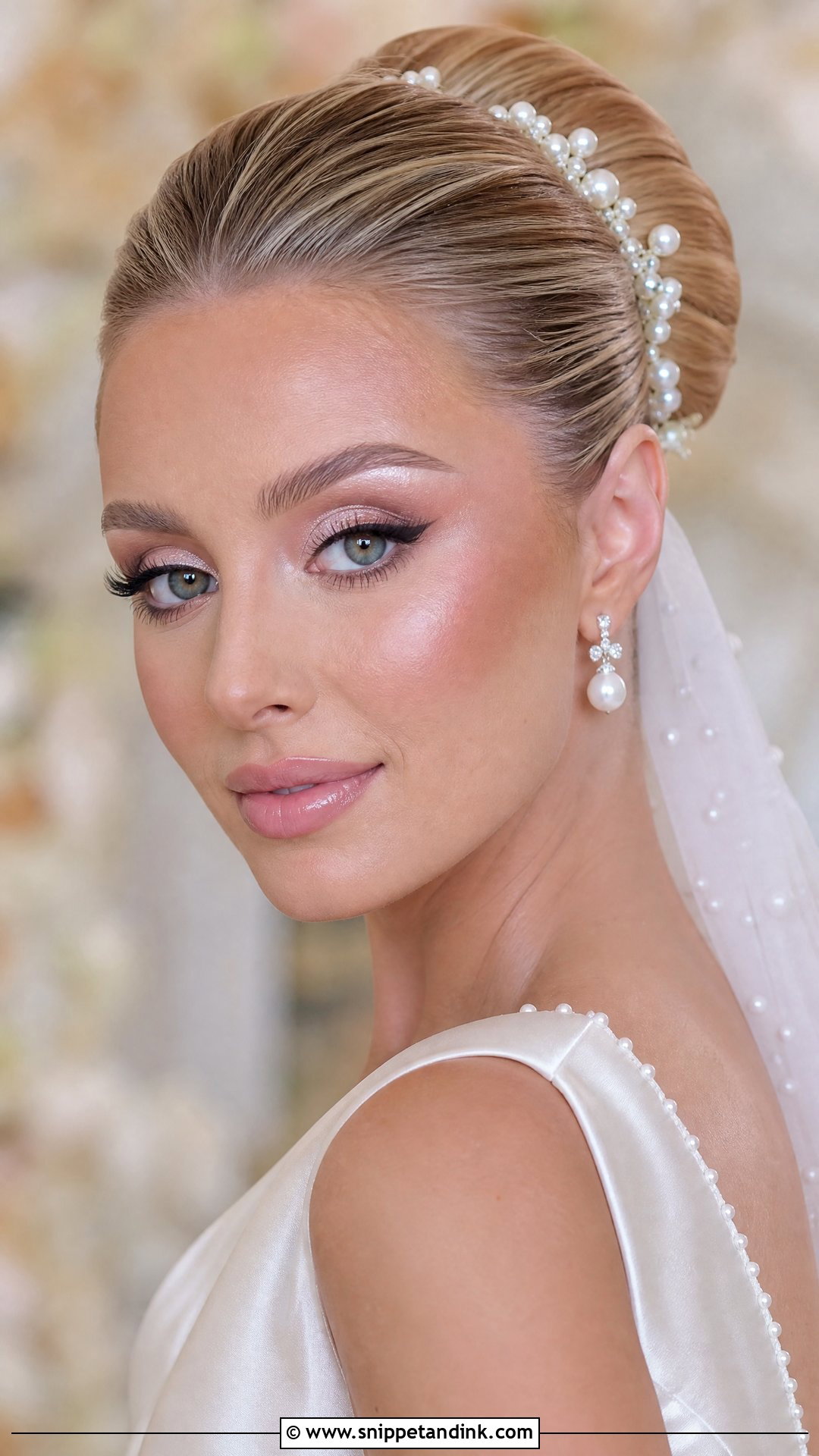Full Glam Bridal Makeup With Pearl Highlight - Snippet and Ink - 25 Full Glam Bridal Makeup Ideas