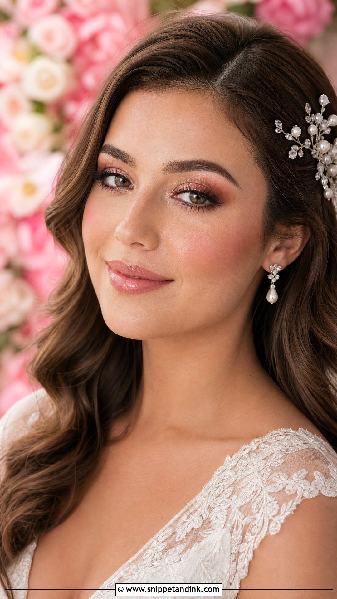 Full Glam Bridal Makeup With Rose Gold Eyes - Snippet and Ink - 25 Full Glam Bridal Makeup Ideas