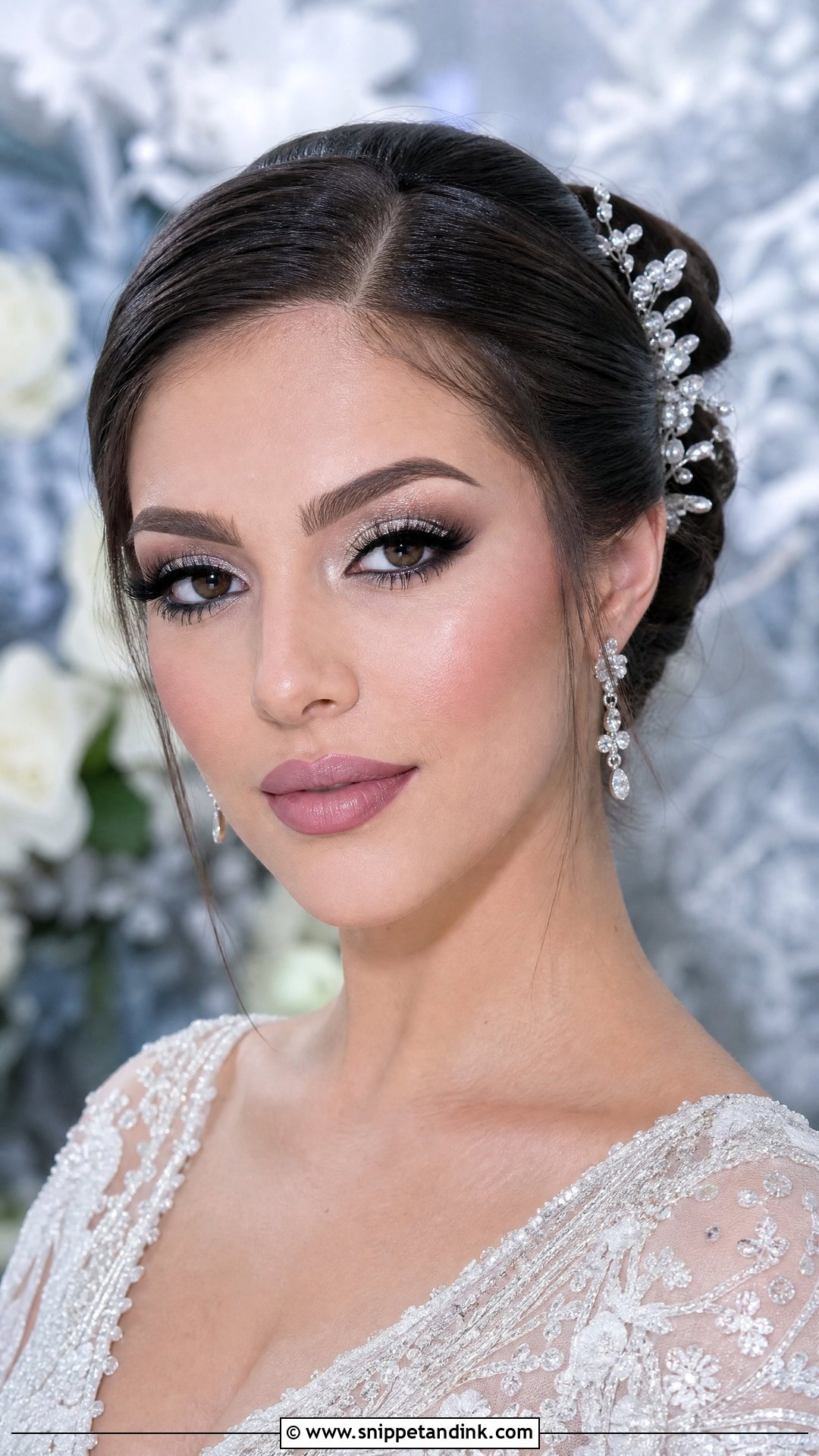 Full Glam Bridal Makeup With Silver Eyeshadow - Snippet and Ink - 25 Full Glam Bridal Makeup Ideas