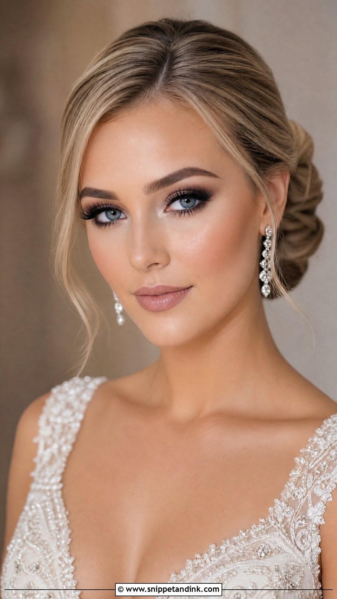 Full Glam Bridal Makeup With Smokey Eyes - Snippet and Ink - 30 Full Glam Wedding Makeup Ideas