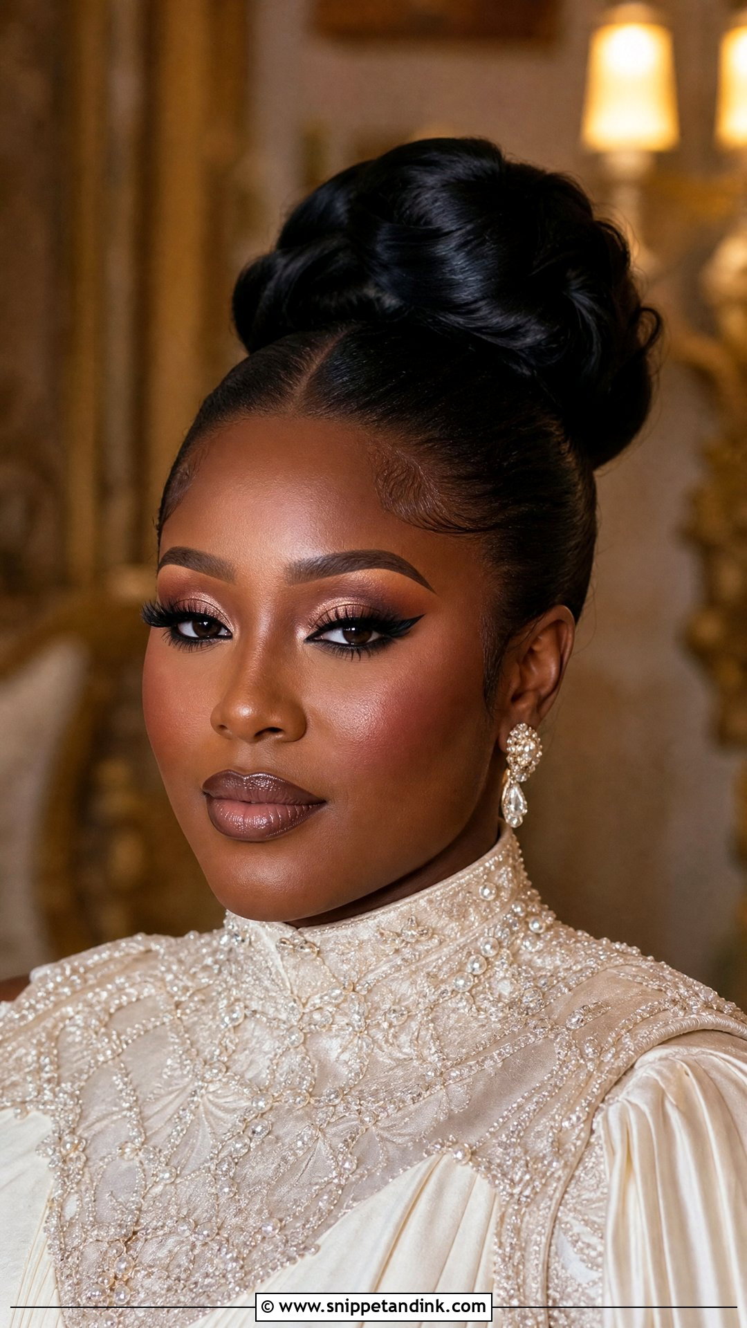 Full Glam Bridal Makeup for Black Women - Snippet and Ink - 20 Bridal Makeup for Black Women