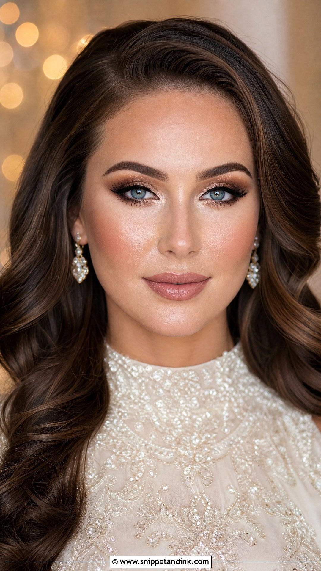 Full Glam Bridal Makeup for Blue Eyes - Snippet and Ink - 20 Wedding Day Makeup for Bride Blue Eyes