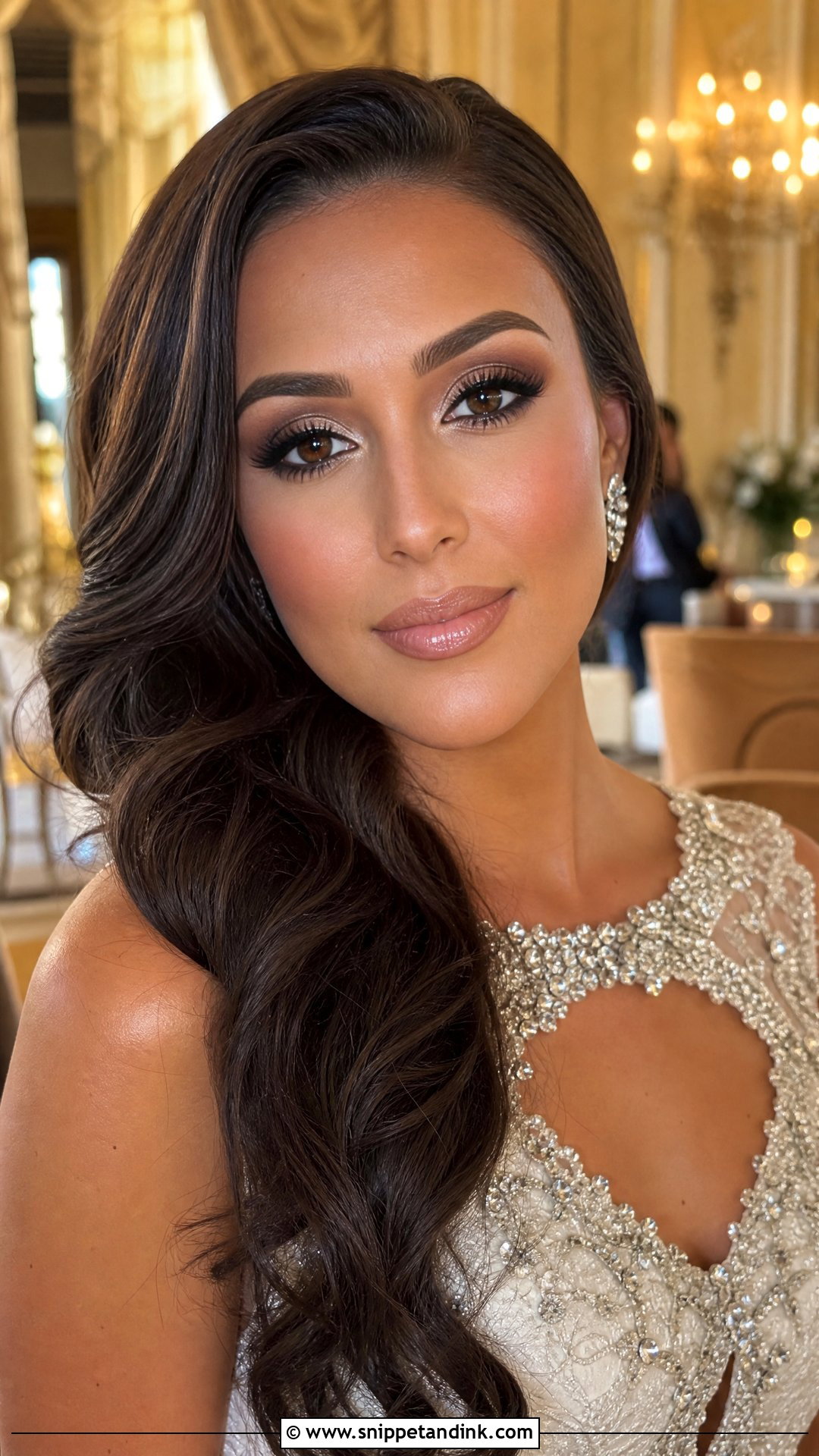 Full Glam Brunette Bridal Makeup - Snippet and Ink - 20 Brunette Bridal Make Up Ideas
