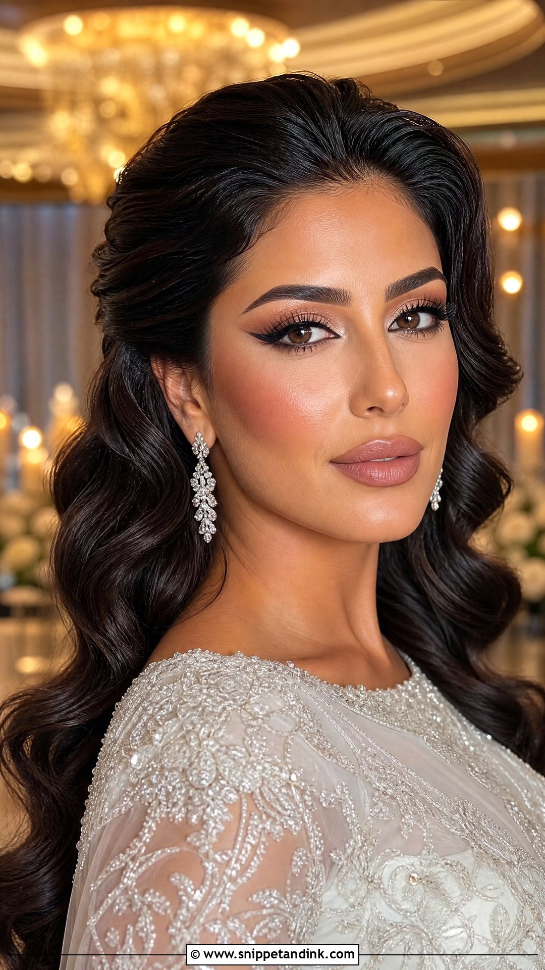 Full Glam Cat Eye Wedding Makeup - Snippet and Ink - 20 Cat Eye Wedding Makeup Ideas