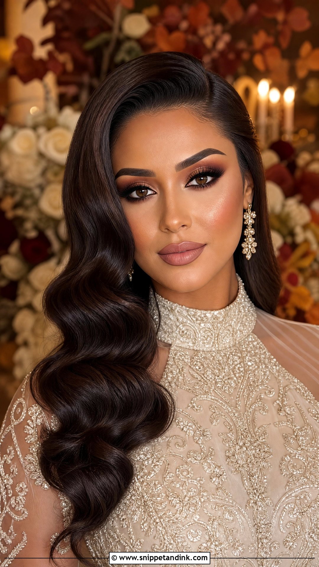 Full Glam Fall Bridal Makeup - Snippet and Ink - 25 Fall Wedding Makeup for Bride Ideas