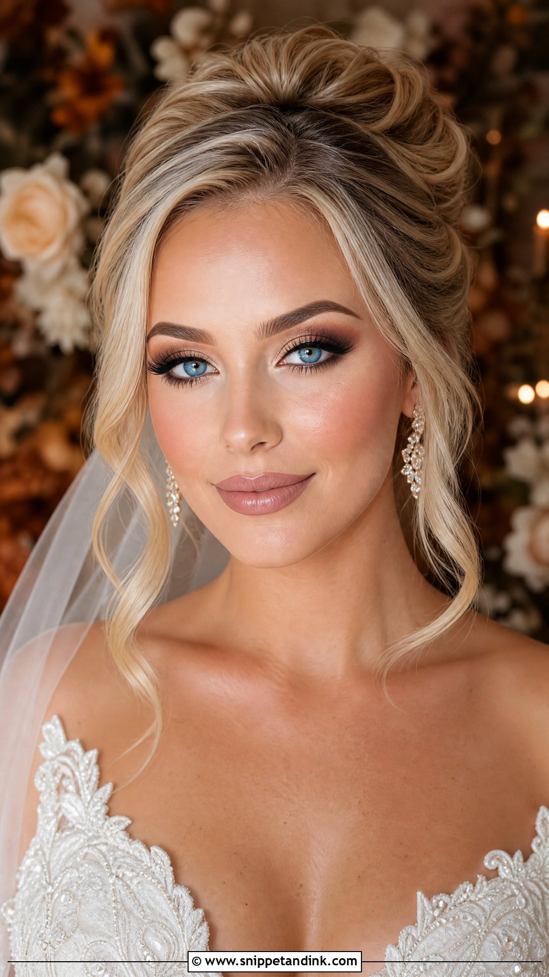 Full Glam Fall Wedding Makeup For Blue Eyes - Snippet and Ink - 20 Fall Wedding Makeup for Bride Blue Eyes