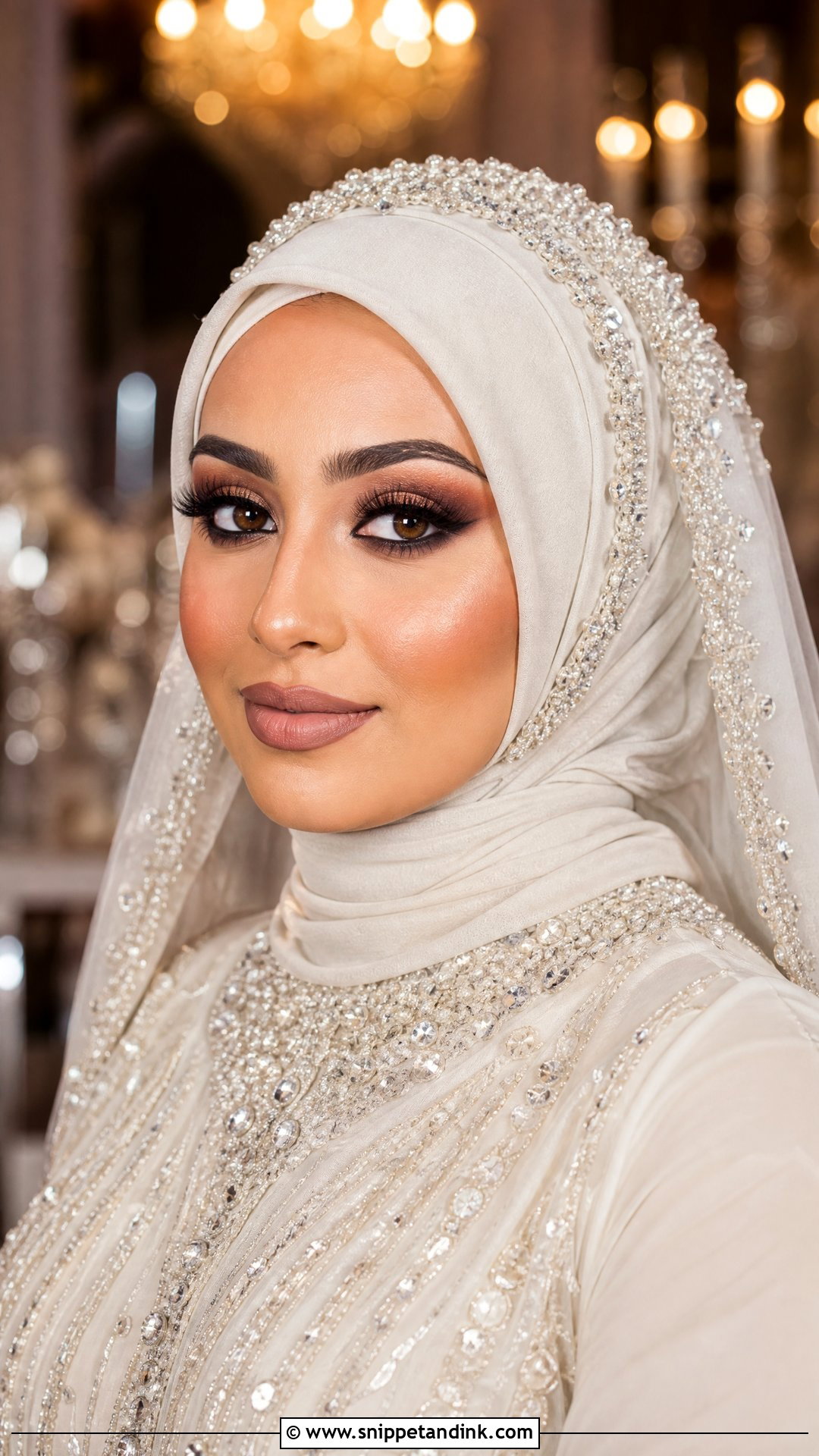 Full Glam Hijab Bridal Makeup - Snippet and Ink - 25 Wedding Makeup Hijab Ideas