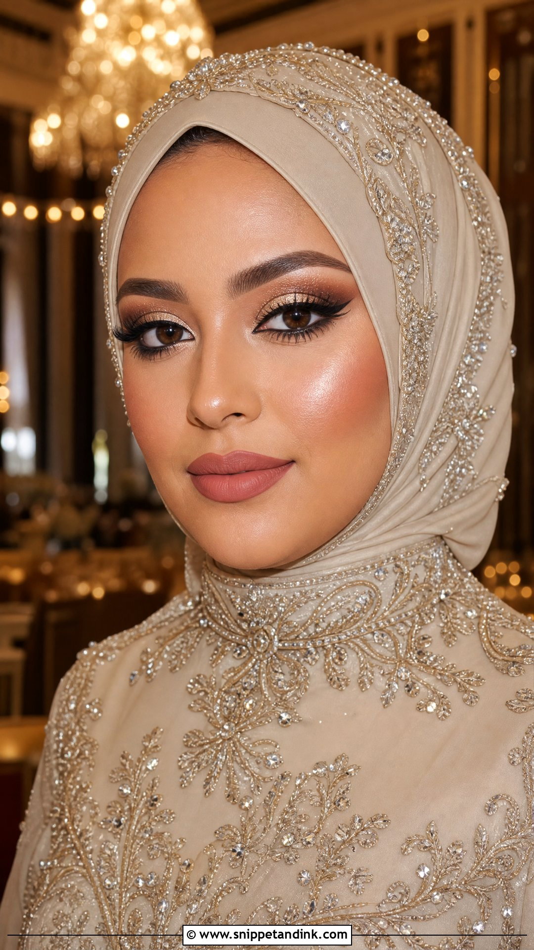 Full Glam Hijab Wedding Makeup - Snippet and Ink - 20 Hijab Wedding Makeup Look Ideas