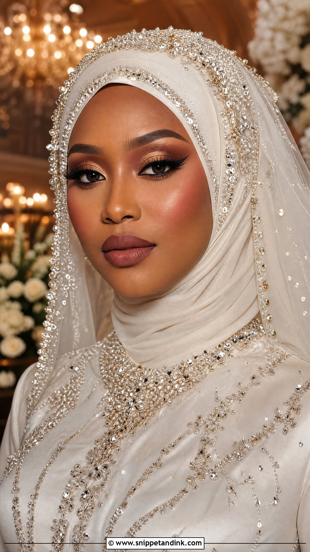 Full Glam Hijabi Bridal Makeup - Snippet and Ink - 20 Hijabi Bridal Makeup Ideas