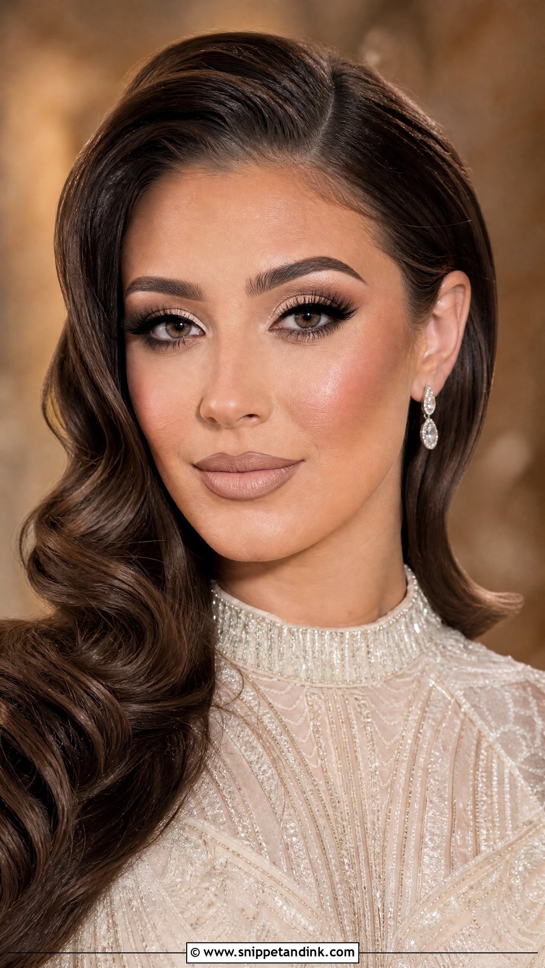 Full Glam Nude Bridal Makeup - Snippet and Ink - 20 Nude Makeup Bridal Look Ideas