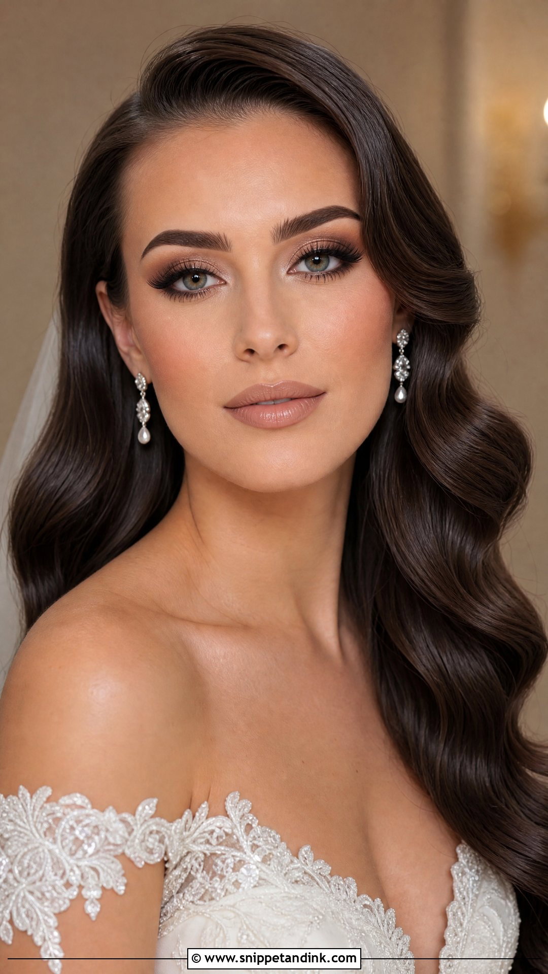 Full Glam Nude Wedding Makeup - Snippet and Ink - 20 Nude Wedding Makeup Ideas