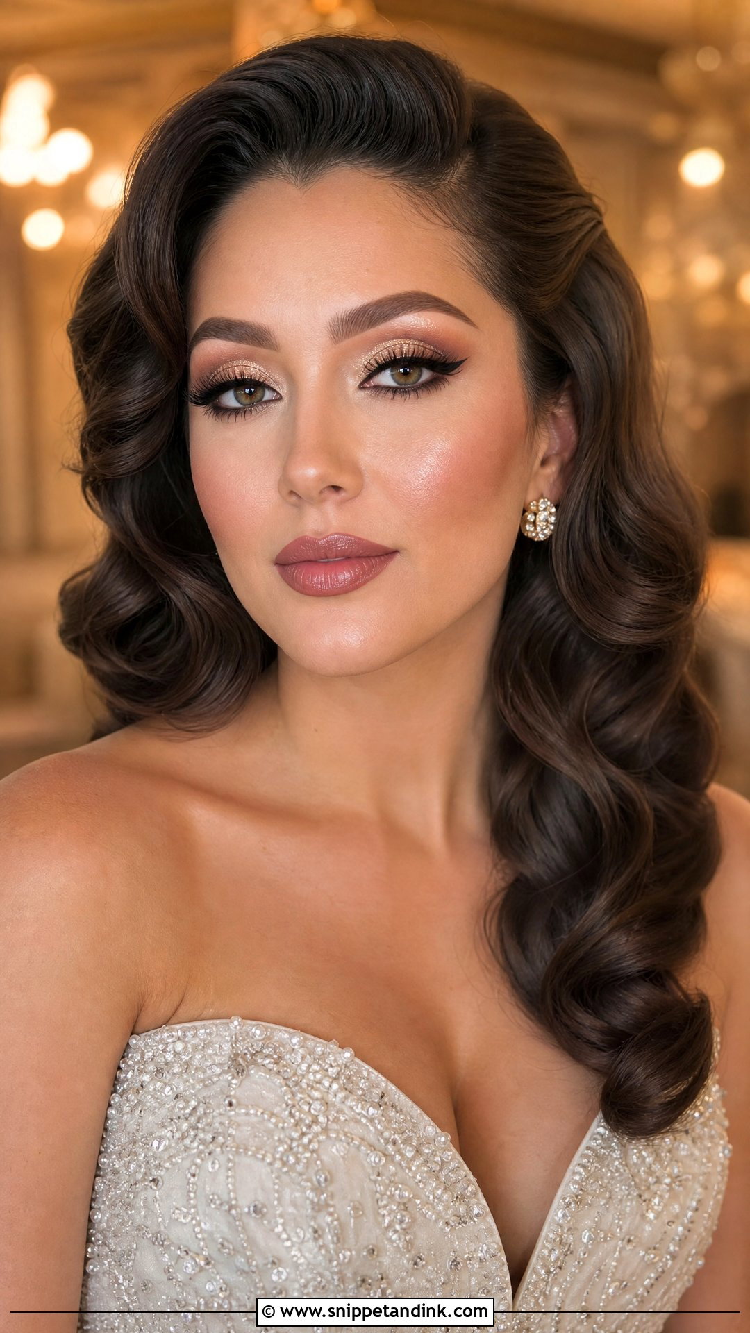 Full Glam Sparkly Wedding Makeup - Snippet and Ink - 20 Sparkly Wedding Makeup Ideas
