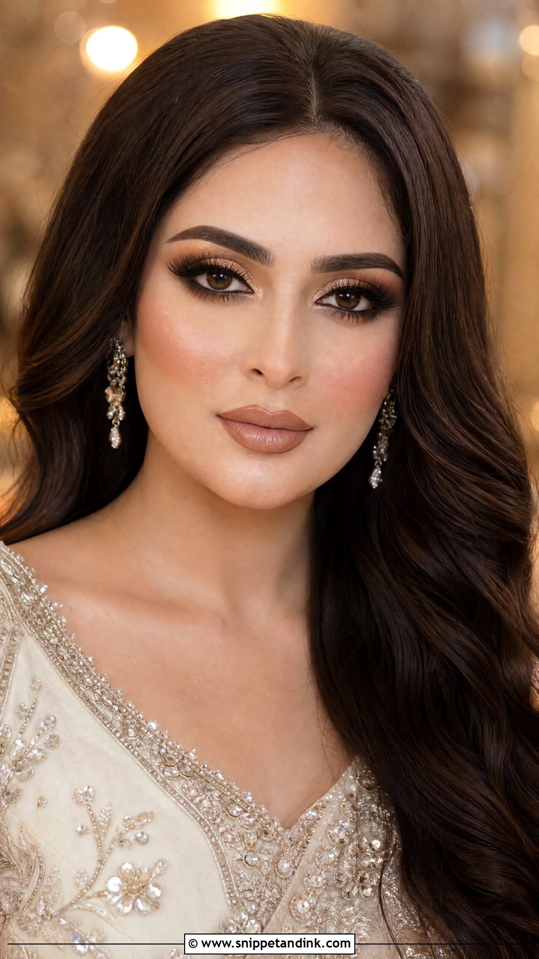 Full Glam Wedding Makeup For Brown Eyes - Snippet and Ink - 20 Wedding Make Up Looks Brides Brown Eyes