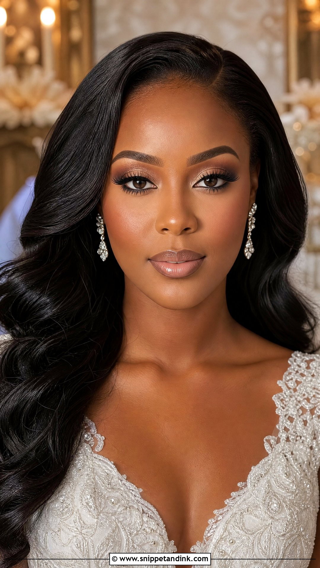 Full Glam Wedding Makeup For Brown Eyes - Snippet and Ink - 20 Brown Eye Wedding Makeup Ideas