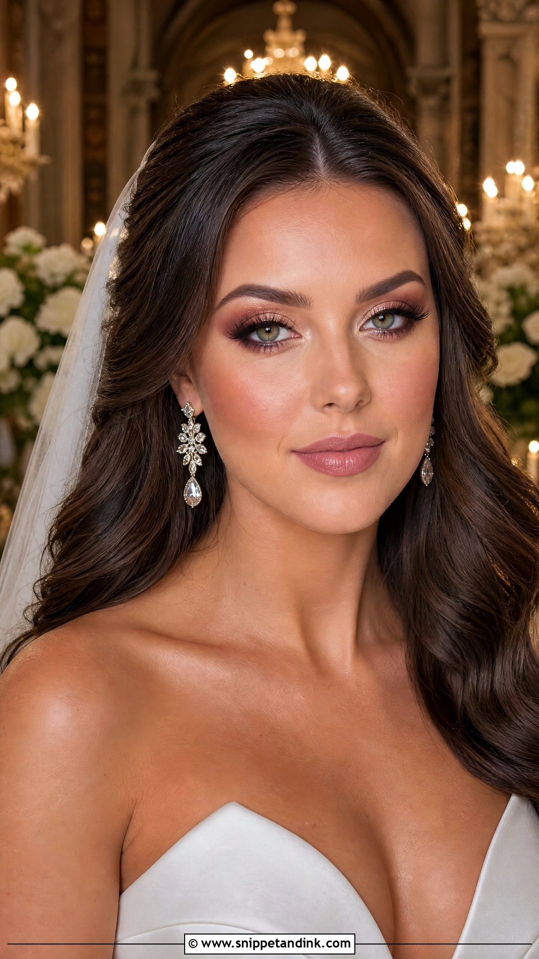 Full Glam Wedding Makeup For Green Eyes - Snippet and Ink - 20 Wedding Makeup for Green Eyes and Brown Hair
