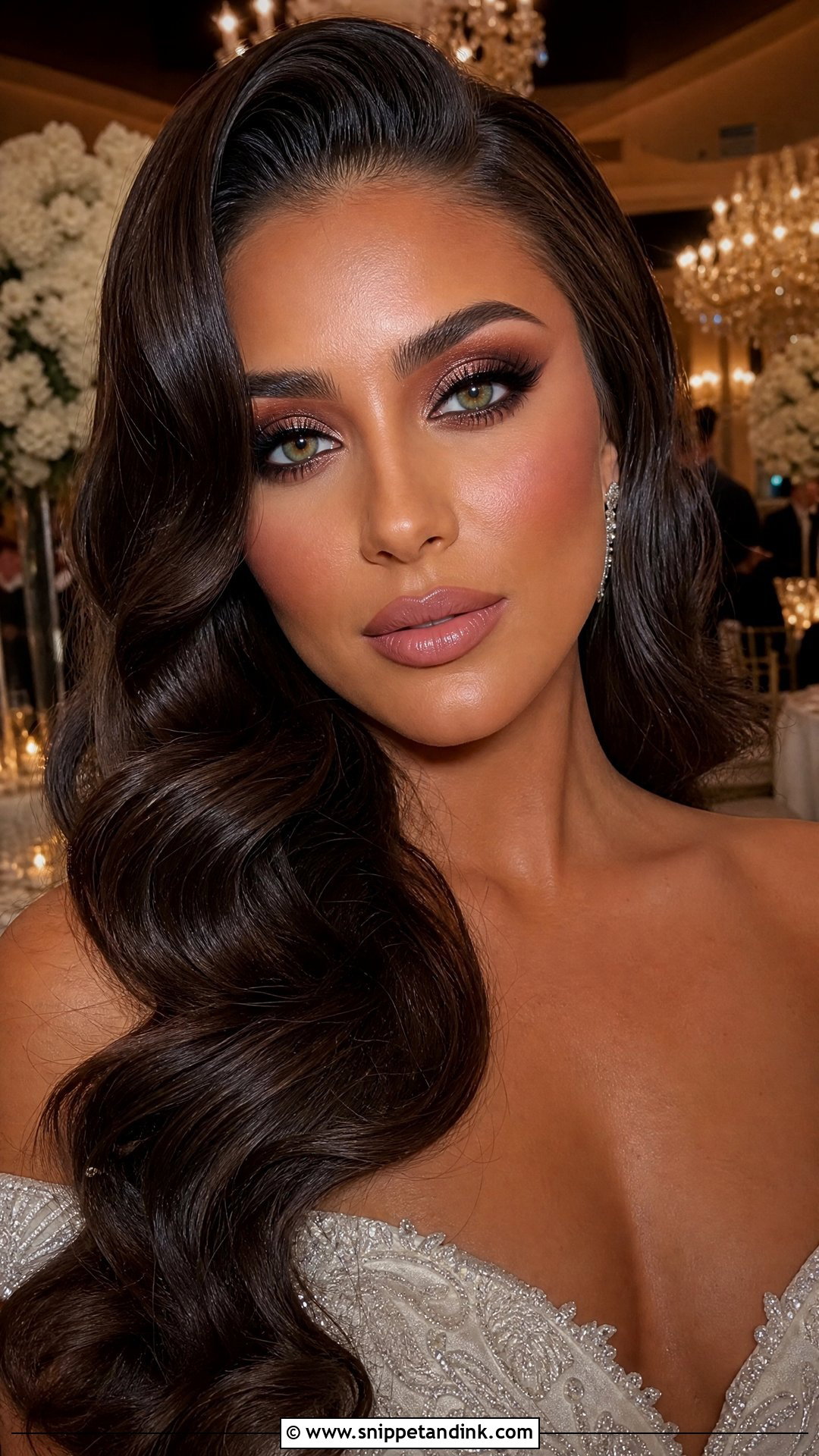 Full Glam Wedding Makeup Look For Green Eyes - Snippet and Ink - 20 Wedding Makeup Looks for Green Eyes