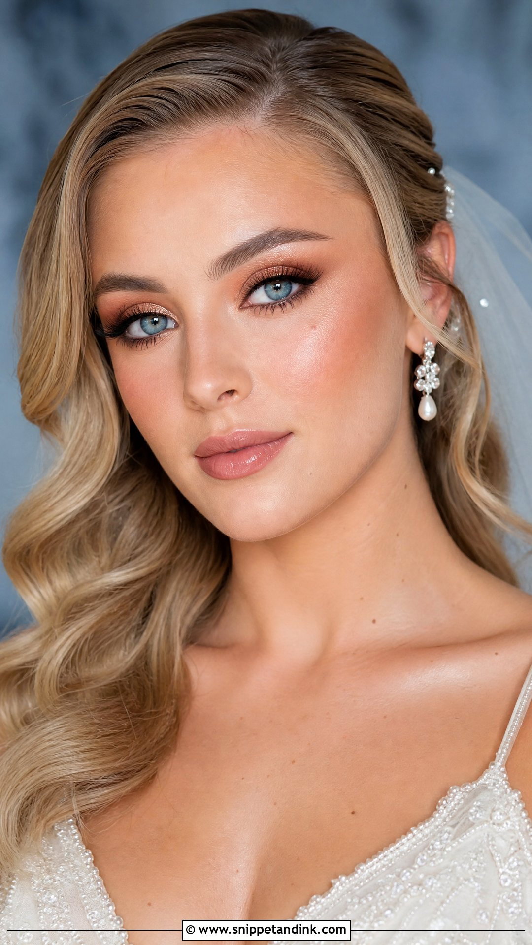 Full Glam Wedding Makeup With Blue Eyes - Snippet and Ink - 30 Full Glam Wedding Makeup Ideas