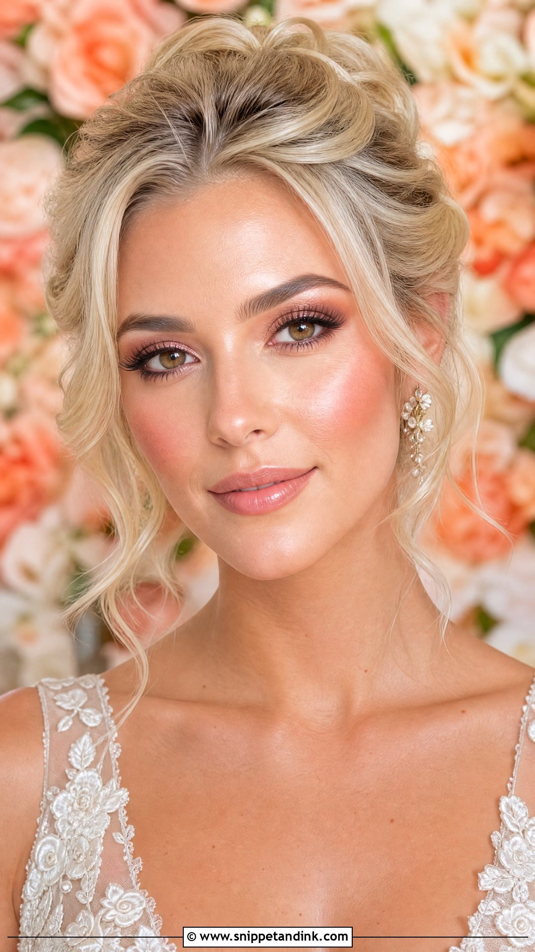 Full Glam Wedding Makeup With Peach Blush - Snippet and Ink - 30 Full Glam Wedding Makeup Ideas