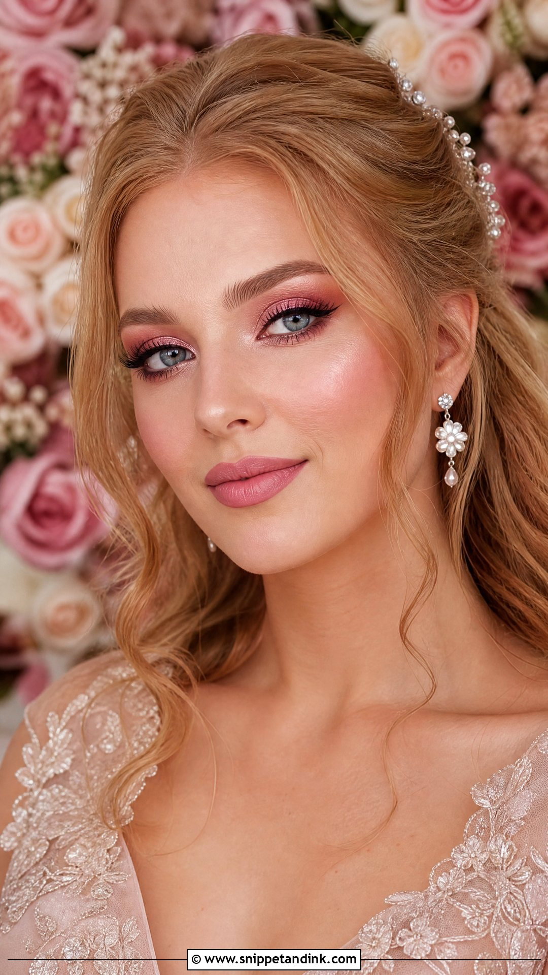 Full Glam Wedding Makeup With Pink Eyeshadow - Snippet and Ink - 30 Full Glam Wedding Makeup Ideas